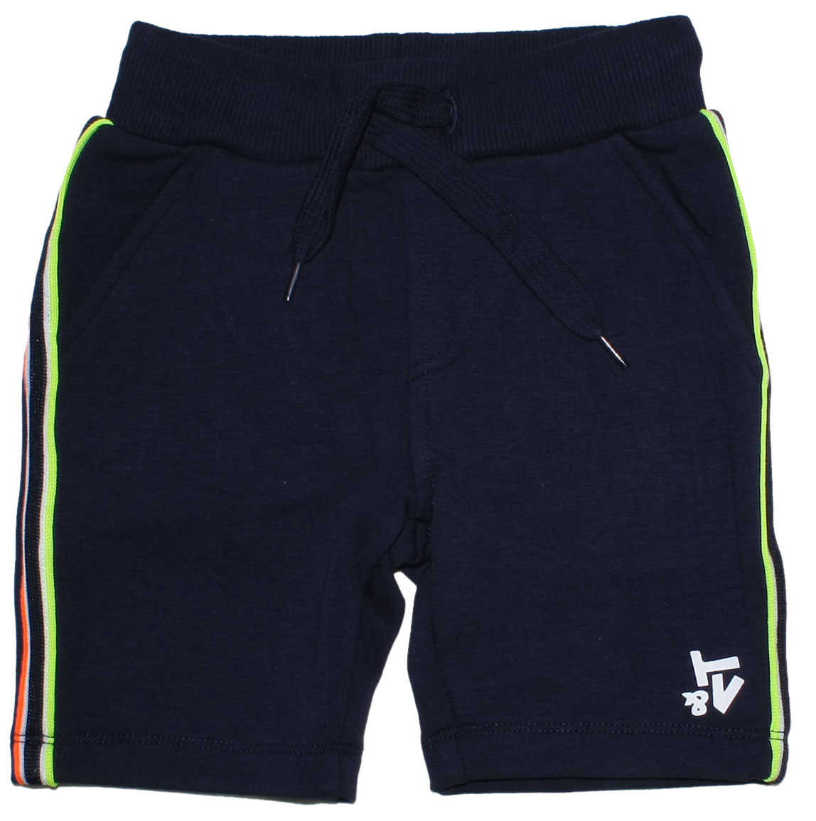 Weiche Sweatshorts in Navy Blau, Neon Streifen seitlich von TYGO & VITO für Boys Slim Fit 6625-190