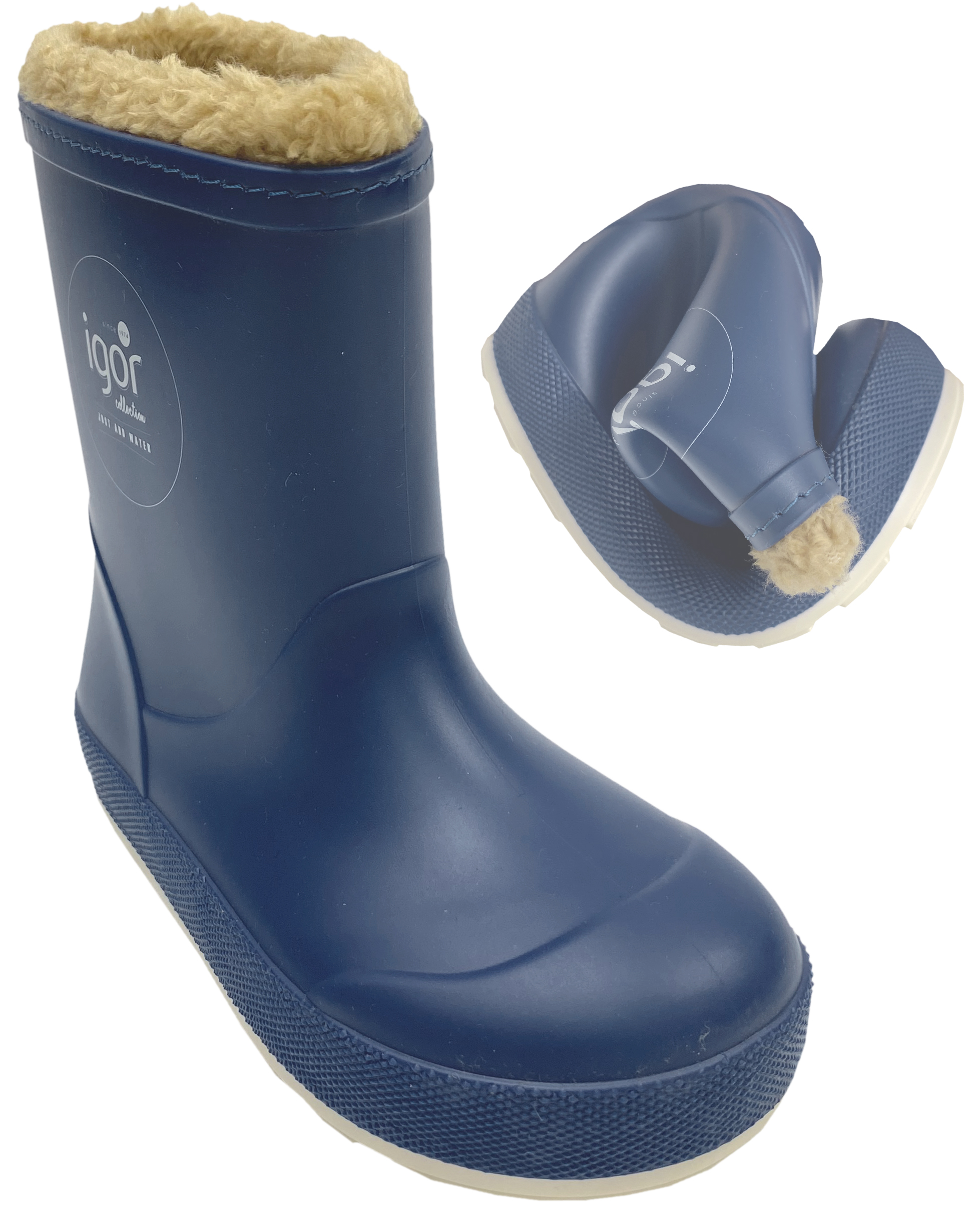 Super leichte & flexible Barfußgummistiefel mit Warmfutter von IGOR aus Spanien Yogi in Jeans