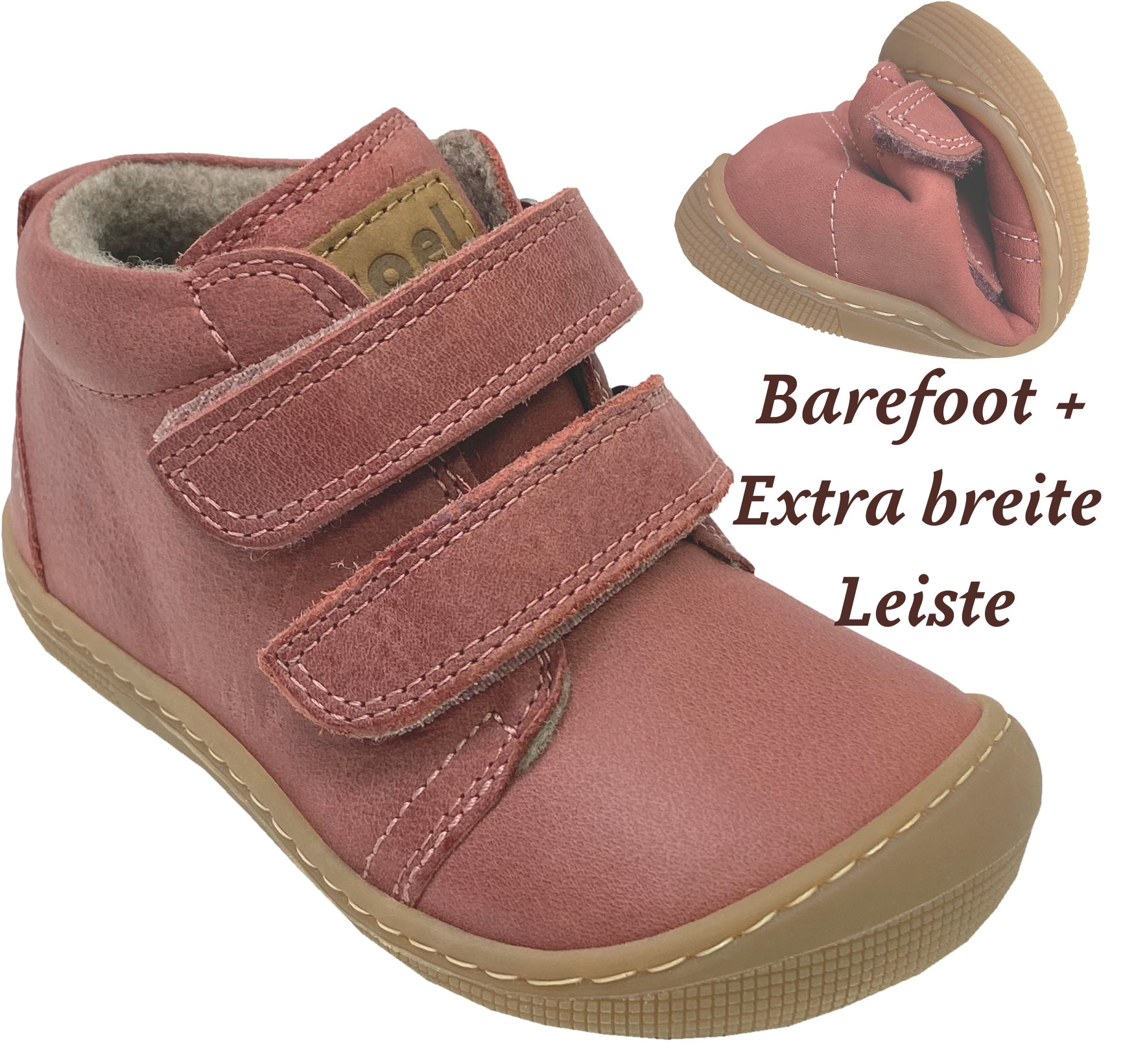 Barfußschuhe BREITE Leiste +/ Spann hoch, DINO W Hydro BLOSSOM Wollfilz Futter KOEL  07W002.233