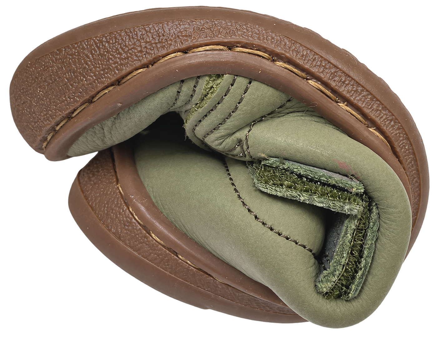 Leder Sneaker / Barfußschuhe von FLEXI NENS in Khaki Grün 9000-R