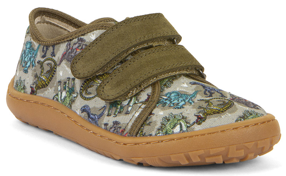 Canvas Barfußschuhe / Hausschuhe, softe, flexible Minimalsohle v. FRODDO Oliv Dinos G1700422