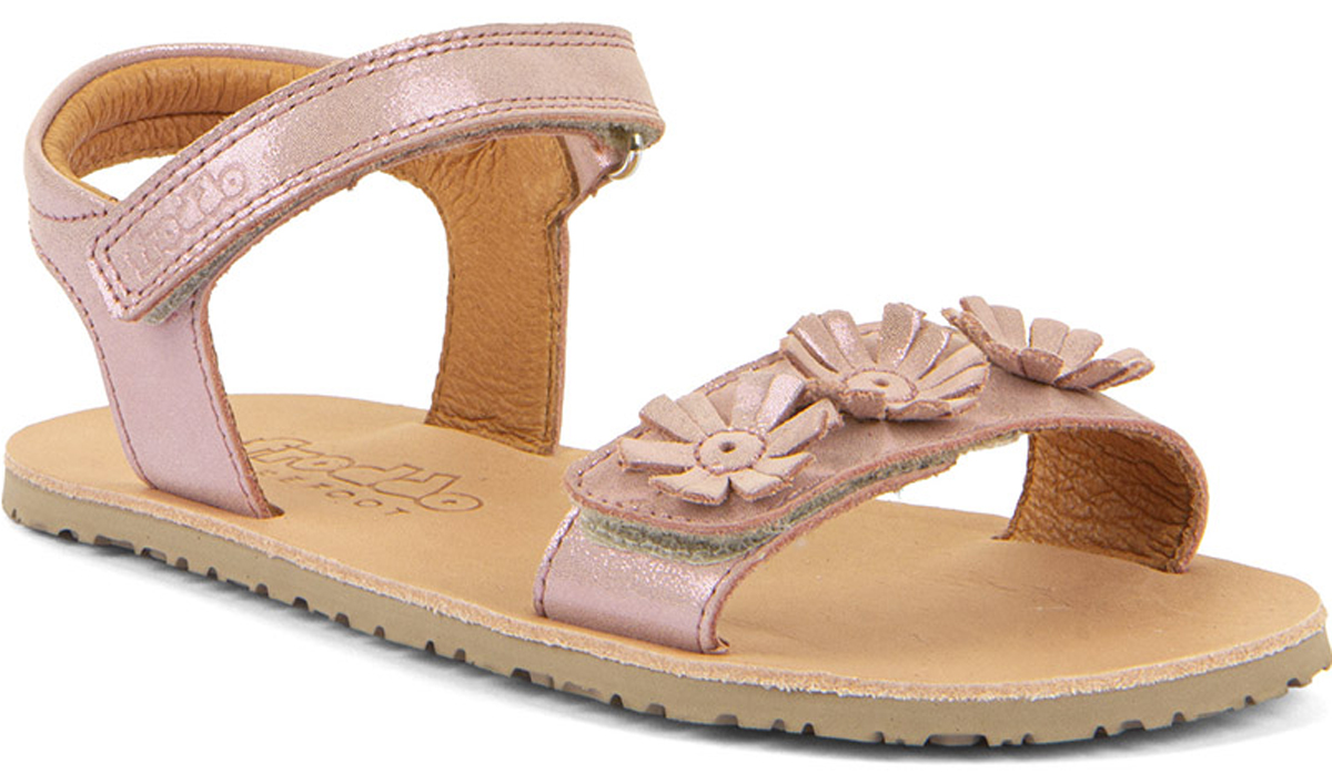 Leder Sandalen mit Minimalsohle in Pink Shine von FRODDO Barefoot Flexy Flowers 3150289