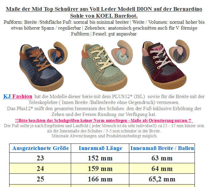 Barfußschuhe halbhoch aus Leder zum schnüren von KOEL Barefoot * DION in Navy /Braun 07M065.301