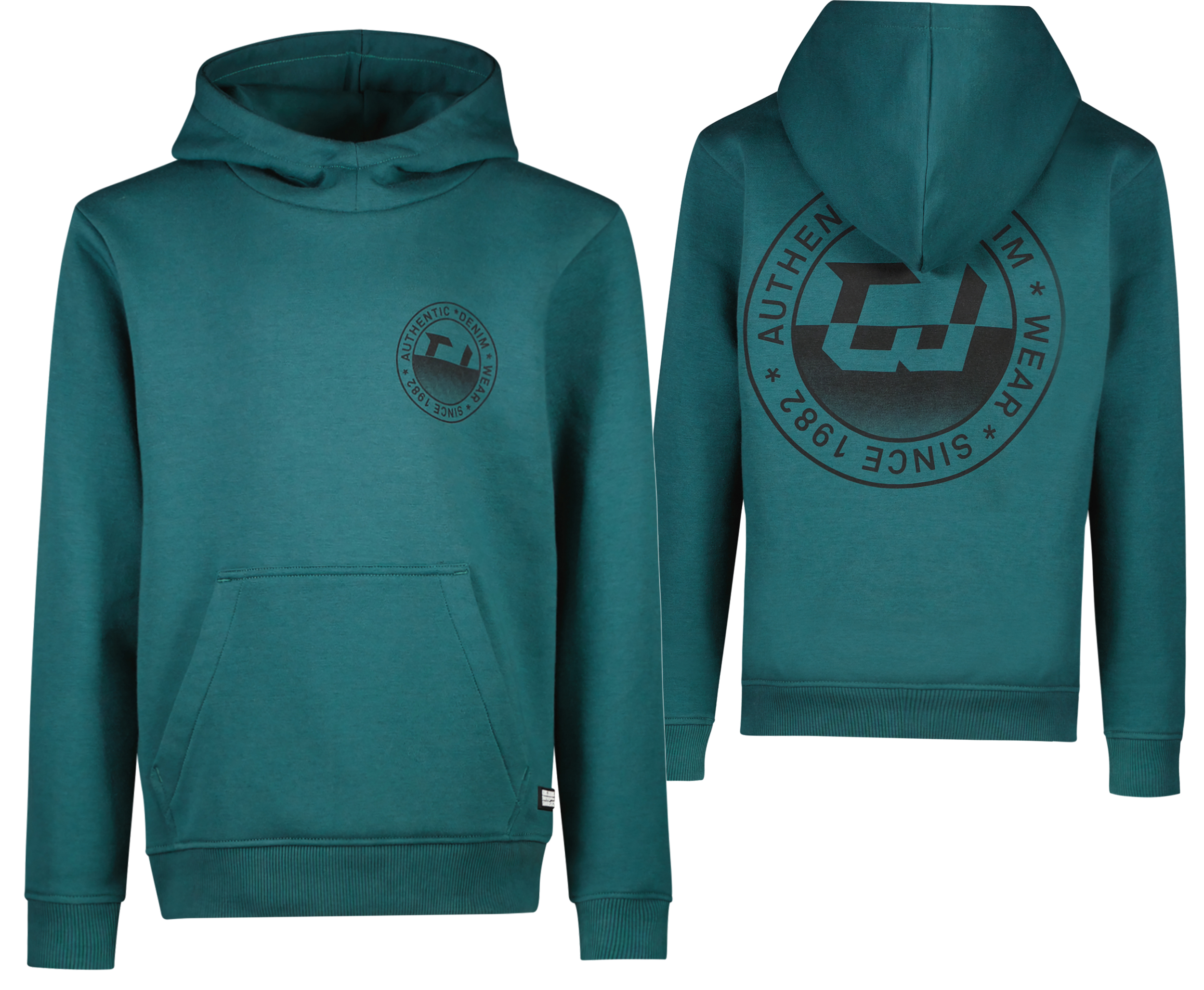 Dicker BW Sweat Hoodie in Bottle Green mit Rückenprint / Frontlogo von CARS JEANS 5357446