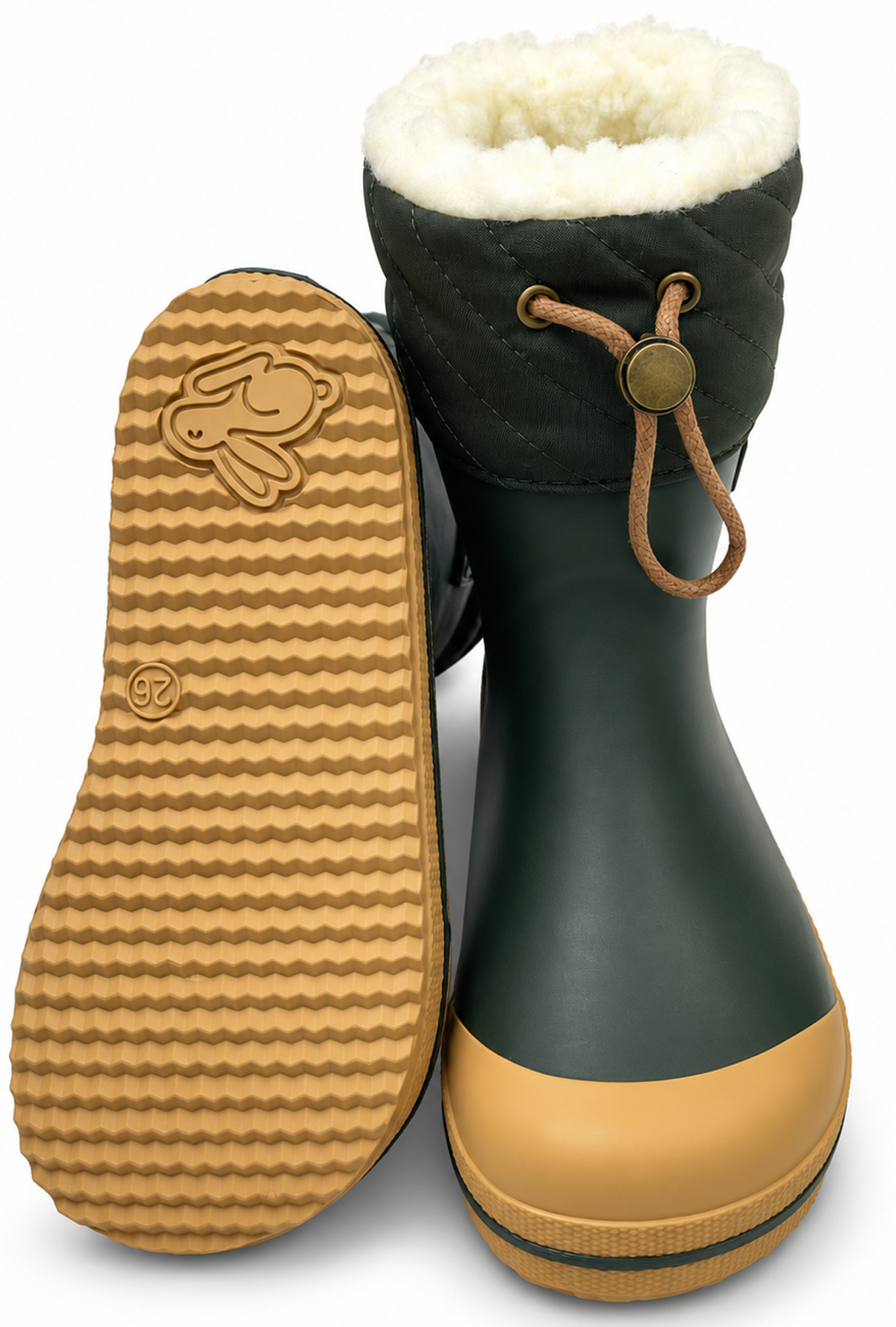 Wintergummistiefel mit Stulpe von BUNDGAARD - Barfußschuhe HAZY in Pinie BG401062