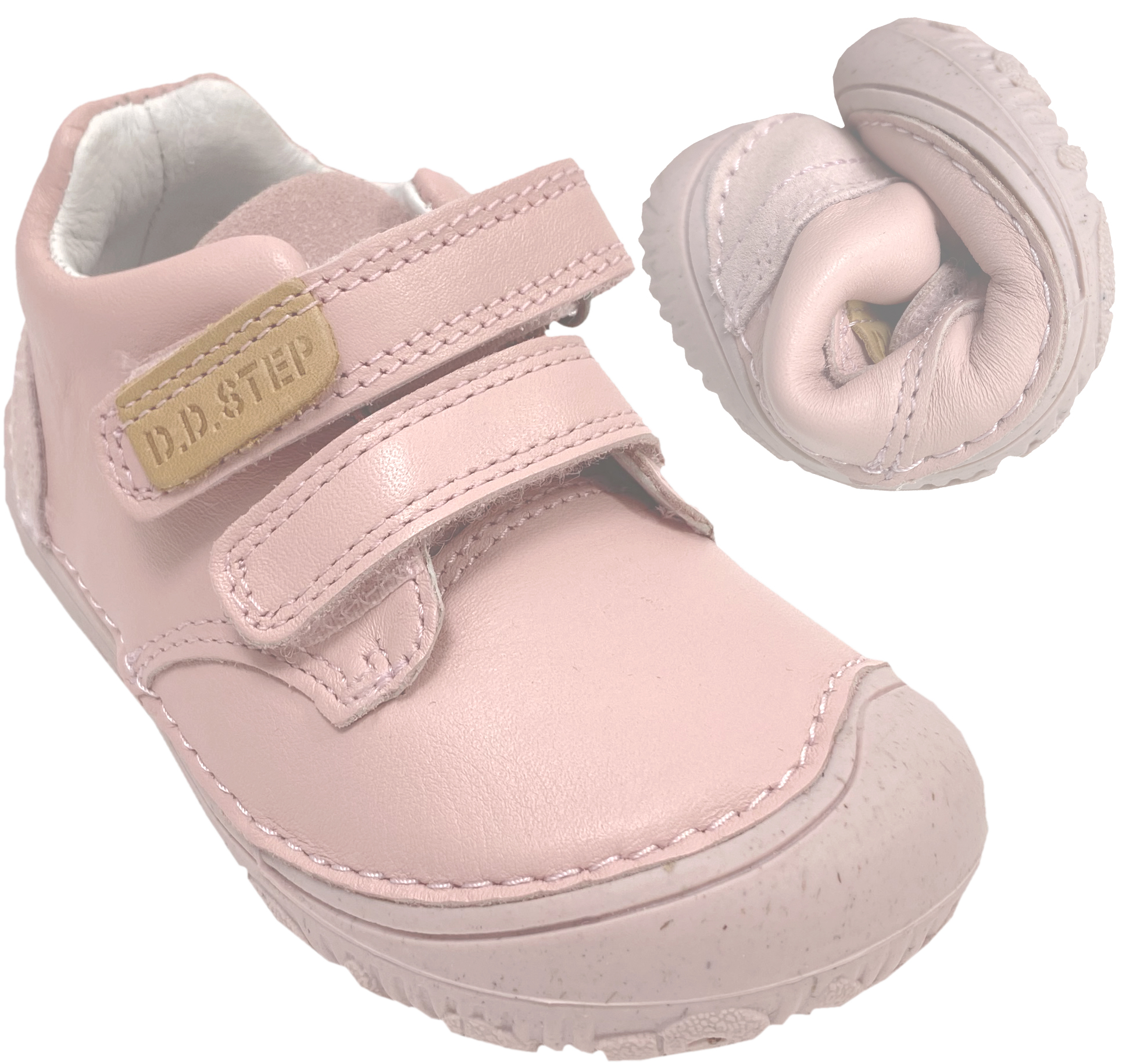 Knautschige Leder Halbschuhe / Minimalschuhe von D.D.Step Barefoot in Uni Rosa