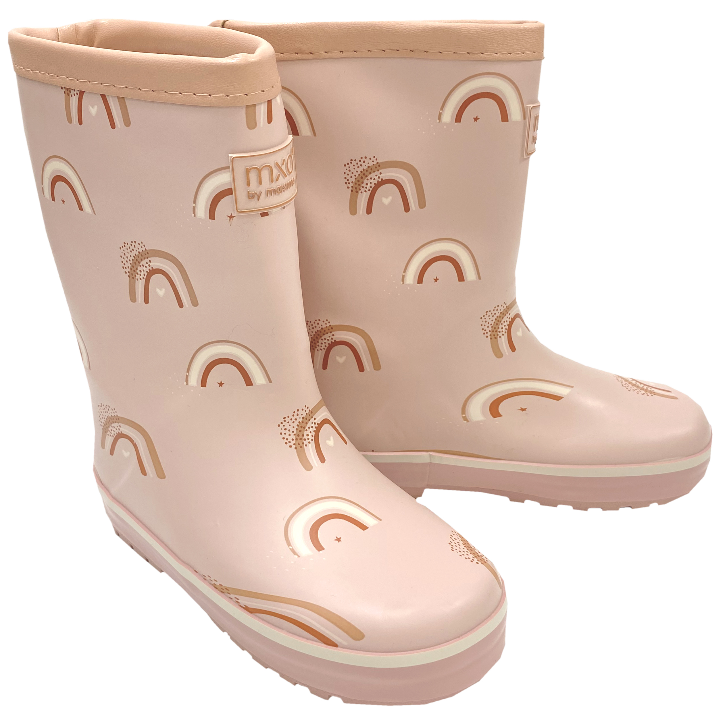 Gummistiefel Mittelschaft o.Stulpe + Warmfutter in  Pastell Rosa Regenbogen von MAXIMO 135365