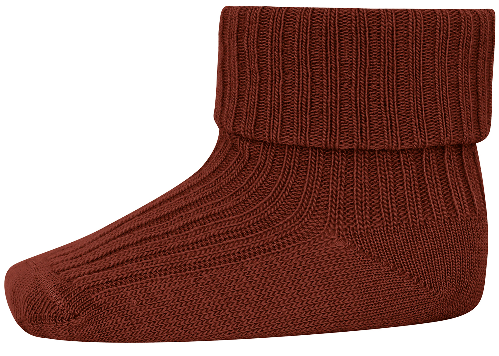 Wollsocke mit Umschlagbund aus Superwasch Soft Merino Wolle Artikel 589 in 37 Hot Chocolate