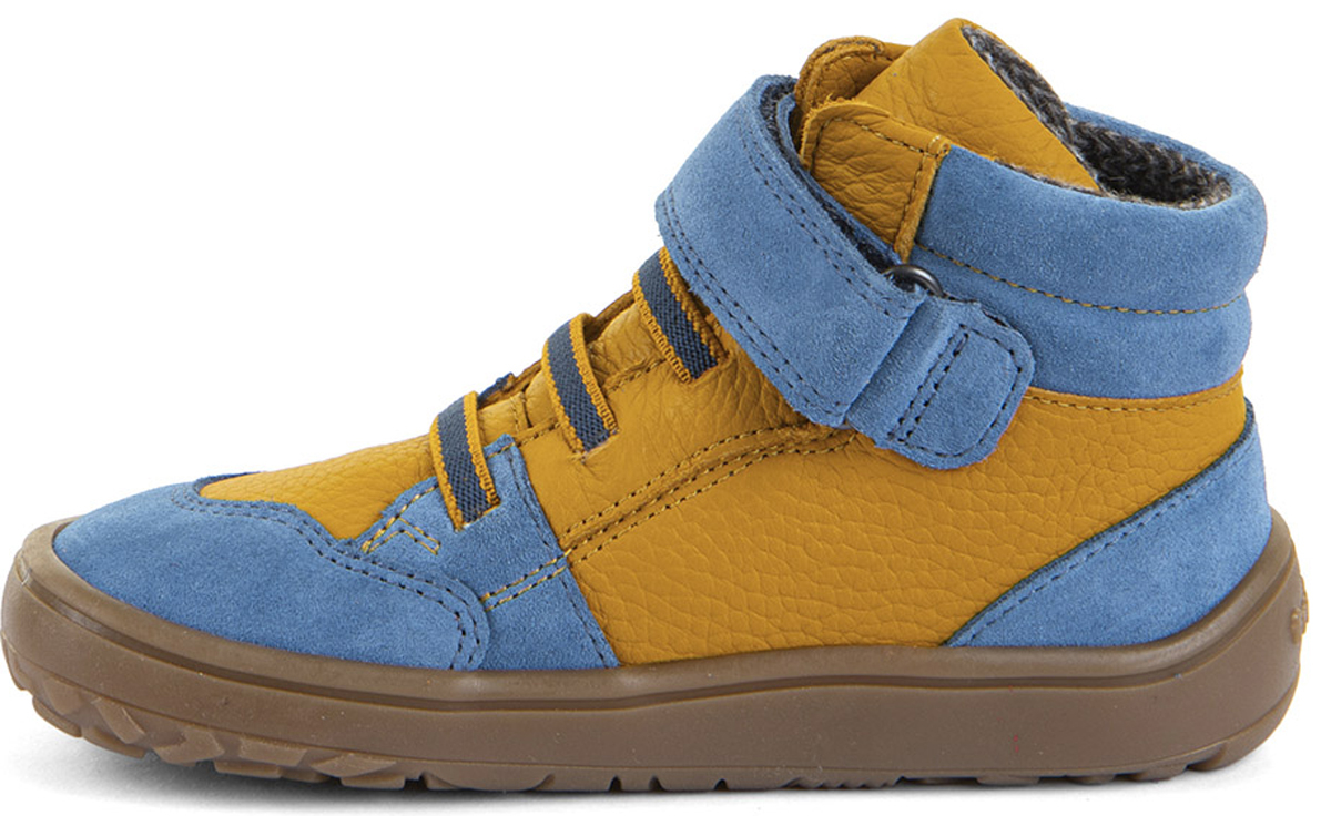 Halbhohe Barfußschuhe, TEX Membran & Textil Futter FRODDO *Barefoot TEX Go * Blue Yellow G3110265