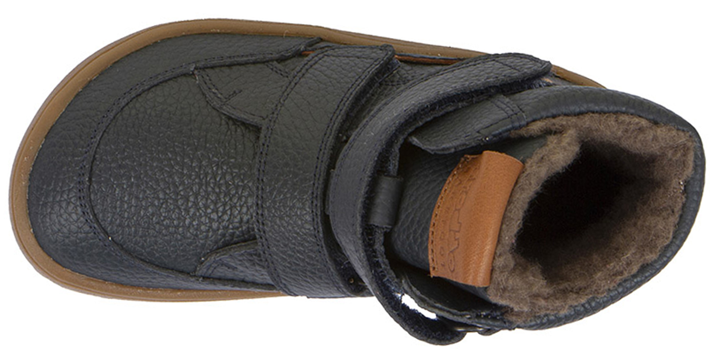Winter Barfußstiefel Leder in Dark Blue Schurwolle & TEX FRODDO Barefoot G3160246