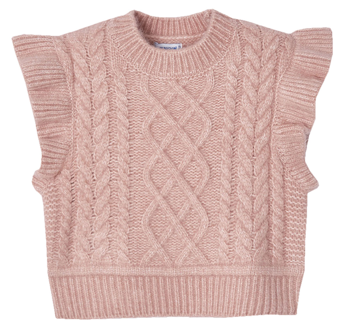 Schicker Pullunder aus kuschelweichem Wollstrick in Altrose mit Zopfmuster von MAYORAL 4313