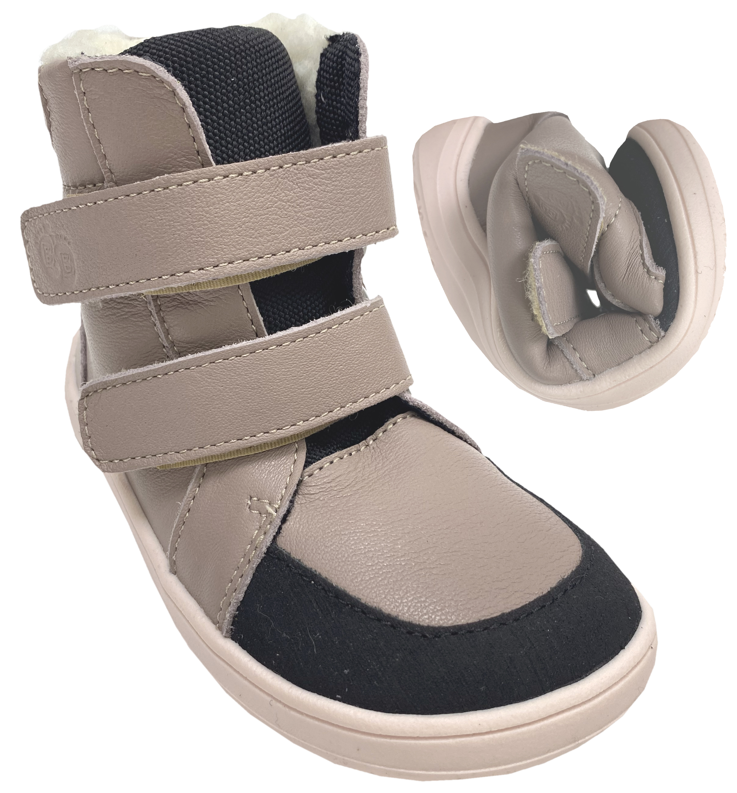 Gefütterte Barfußstiefel TEX Membran, Leder + K.Fellfutter von BABY BARE Febo Winter Rosabrown