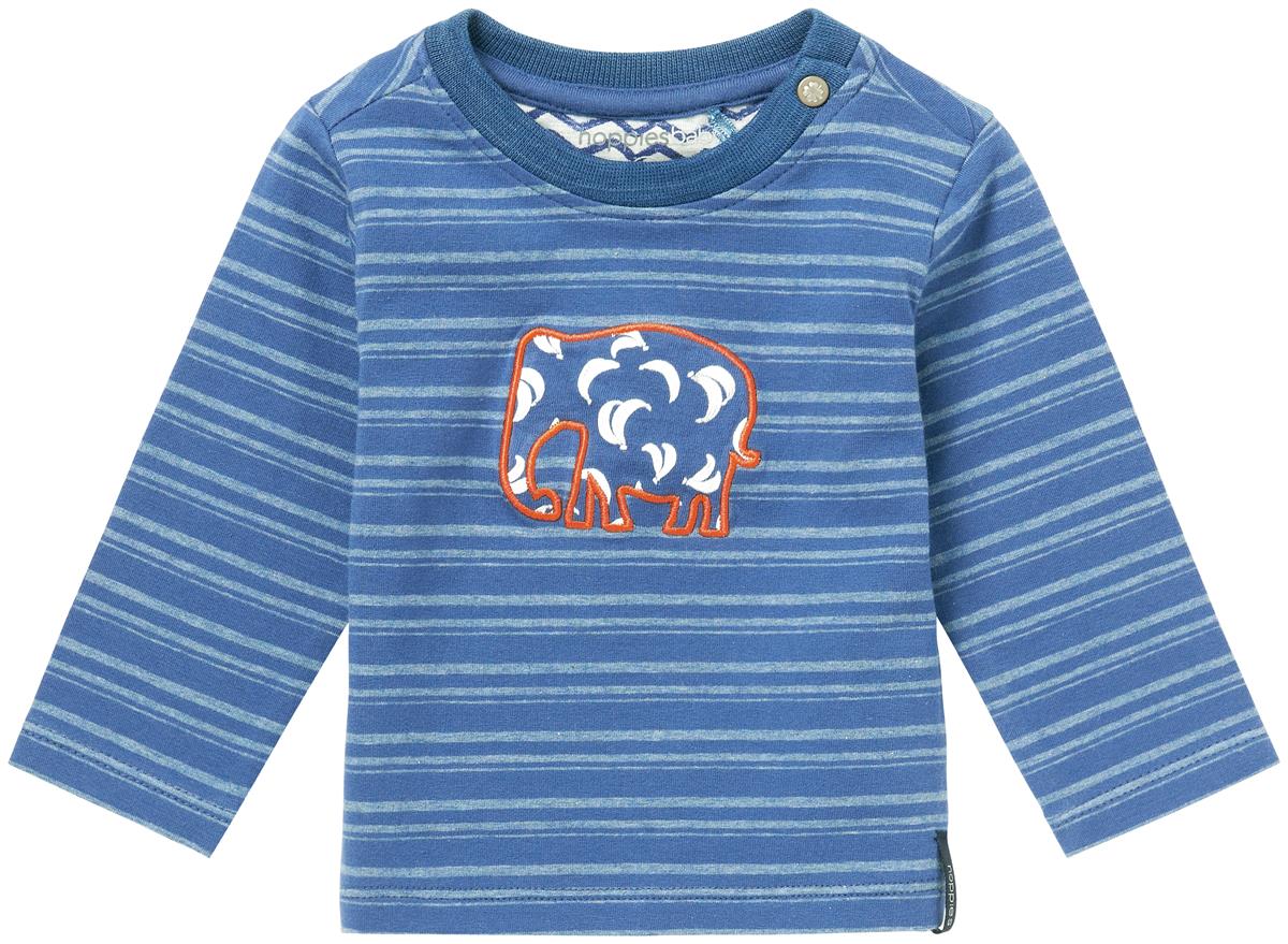LA Shirt aus BW Jersey in Mittelblau mit gesticktem Elefanten von NOPPIES 74135