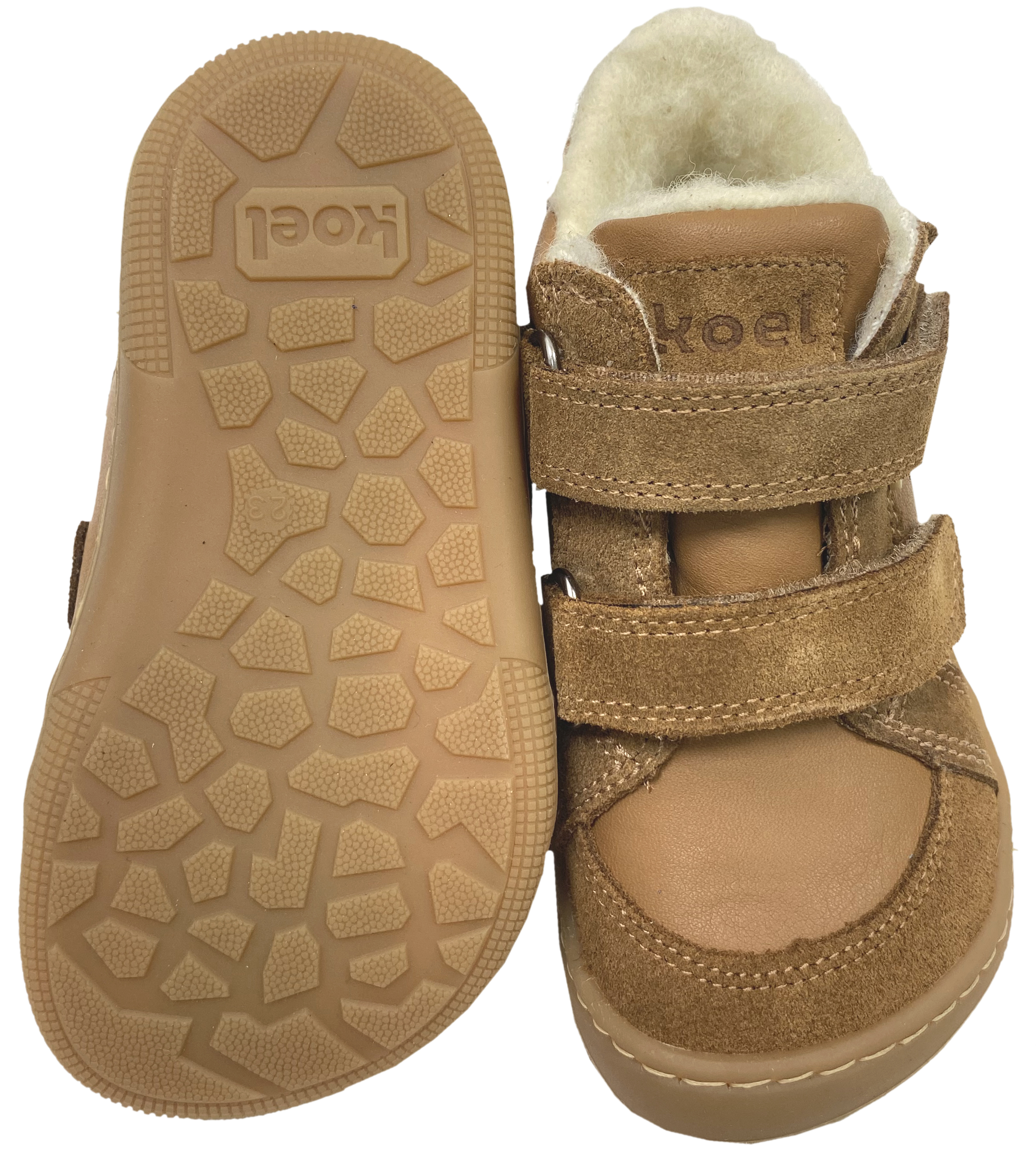 Winterstiefel / Barfußschuhe Nappaleder + TEX+ Schurwolle. in Cognac von KOEL DIMO 07T047.102