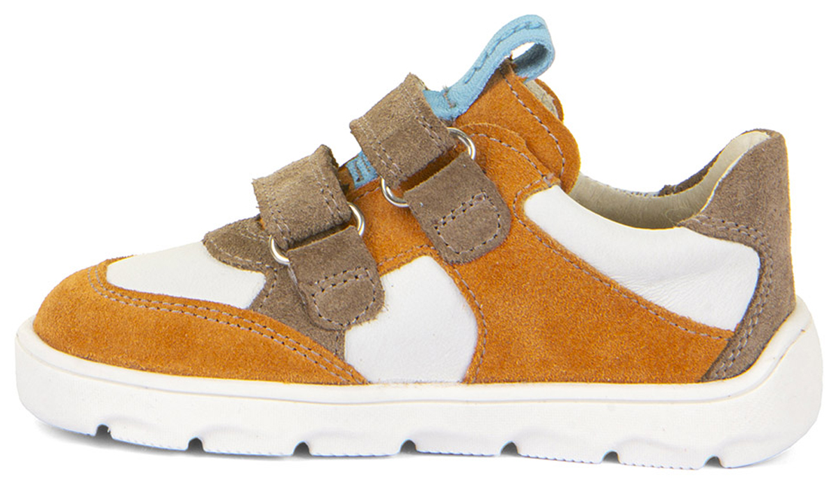 Leder Sneaker Low Top * Zeru Spring Barefoot * in Weiß/ Braun / Orange von FRODDO G3130264