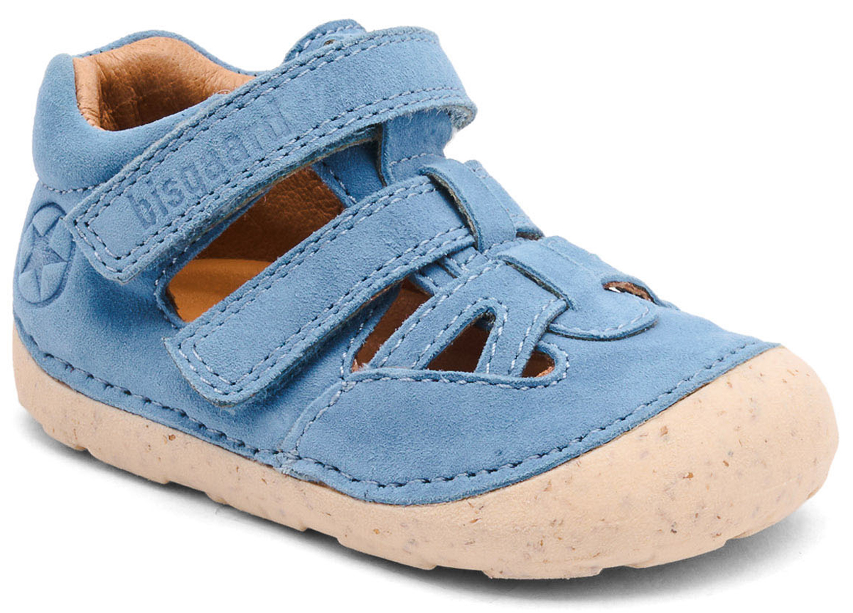 Knautschig weiche Halbsandale aus Leder in Sky Blue Modell Tate von BISGAARD Barefoot