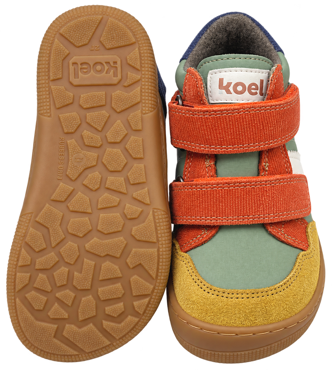 Leder Barfußschuhe Wollfleece Futter TEX v. KOEL Barefoot *DOURO TEX * Bunt / Olive 07T063.305