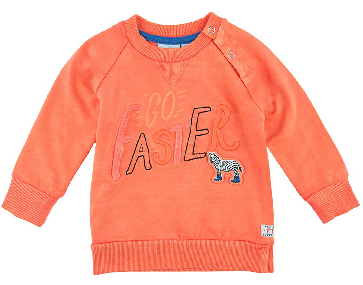 Frecher Sweater kuschelig weich in Orange mit Patches & Stitches von FEETJE Serie Wheels 0913