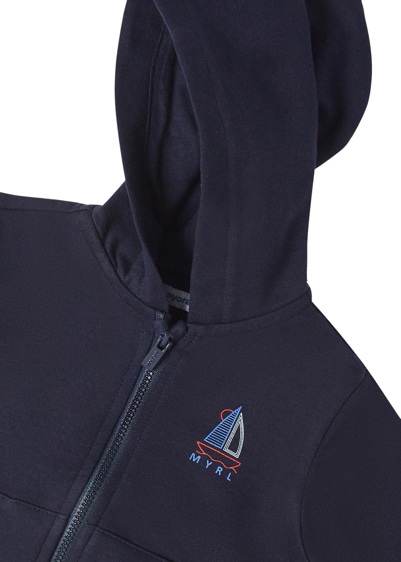 Schicke Sweatjacke mit Kapuze in Navy Blau mit Maritimen Prints von MAYORAL 1406