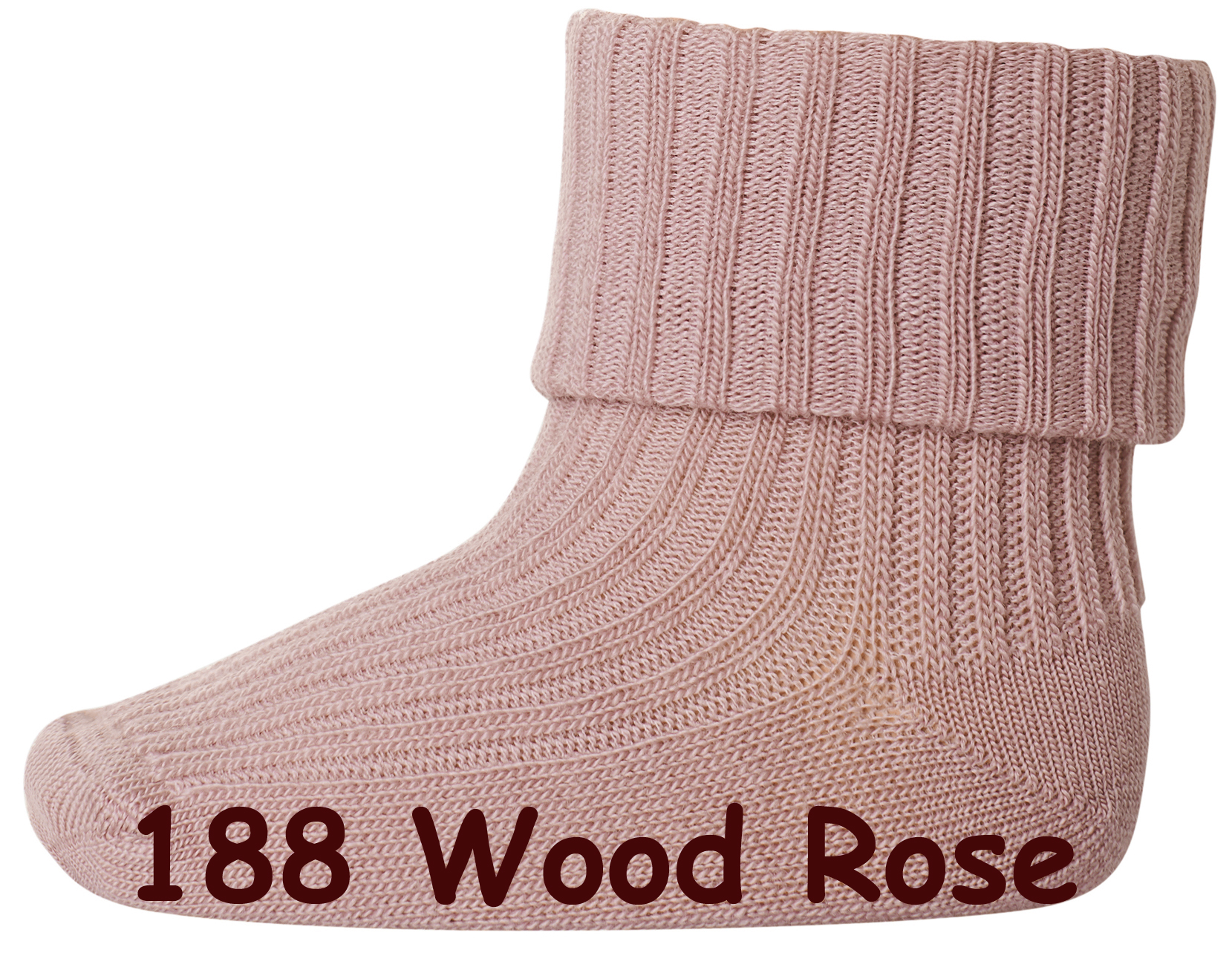 Wollsocke mit Umschlagbund aus Superwasch Soft Merino Wolle Artikel 589 in 188 Wood Rose