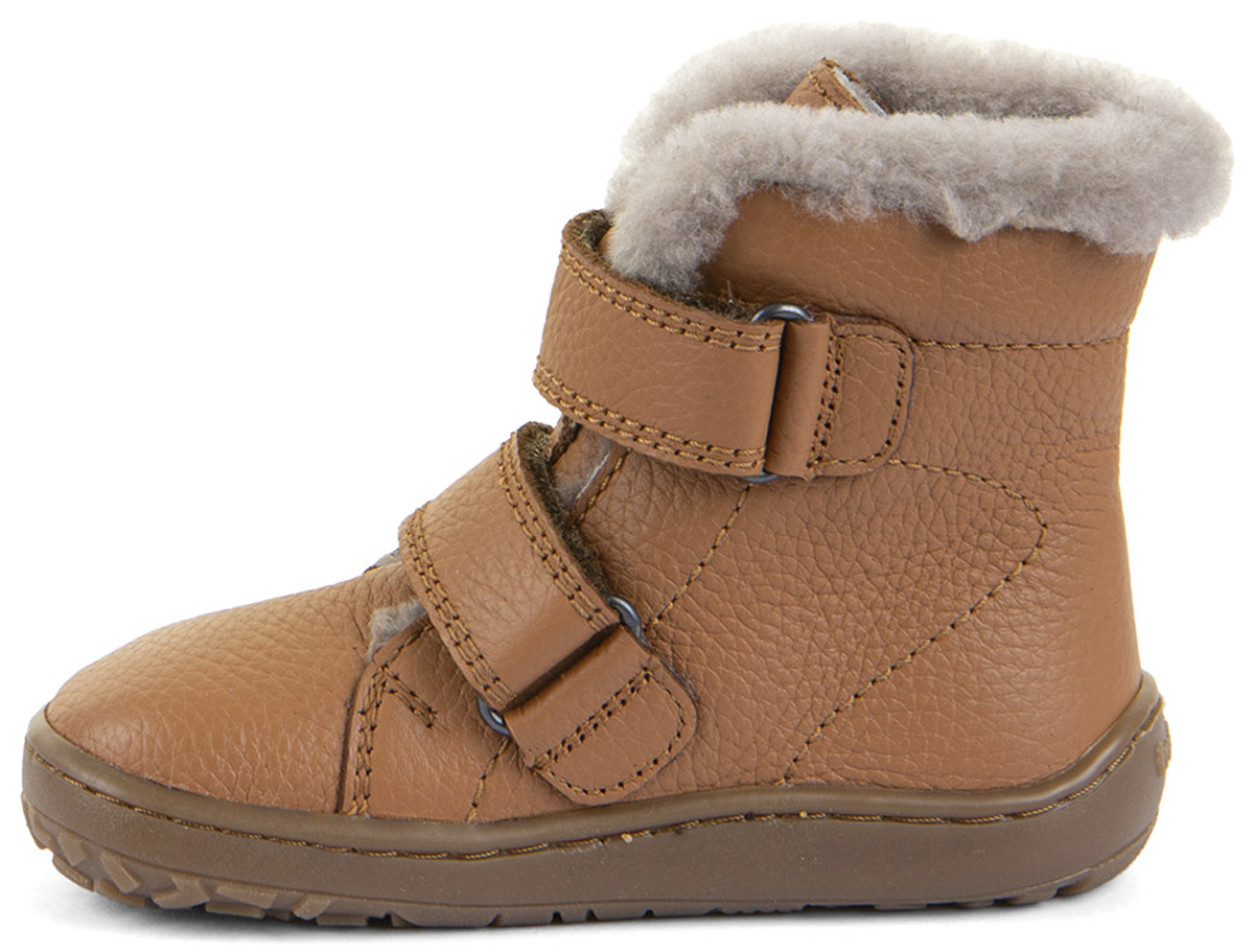 Barfußschuhe / Winterstiefel Nappaleder COGNAC mit Lammfellfutter von FRODDO Barefoot G3160248