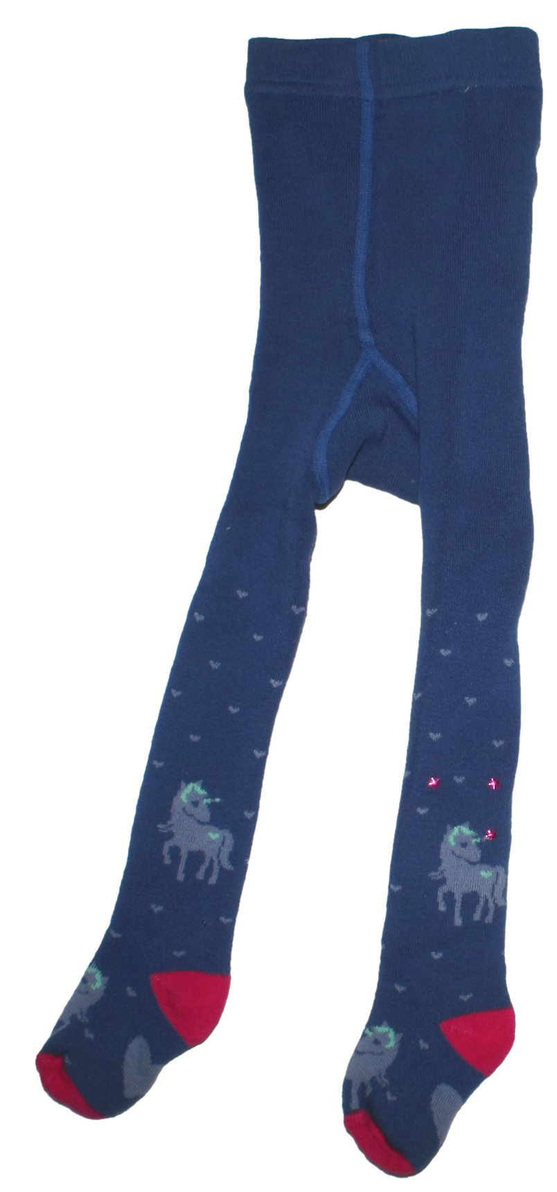 Warme Thermostrumpfhose aus Vollfrottee in Indigo Blau mit Einhorn von MAXIMO 294776