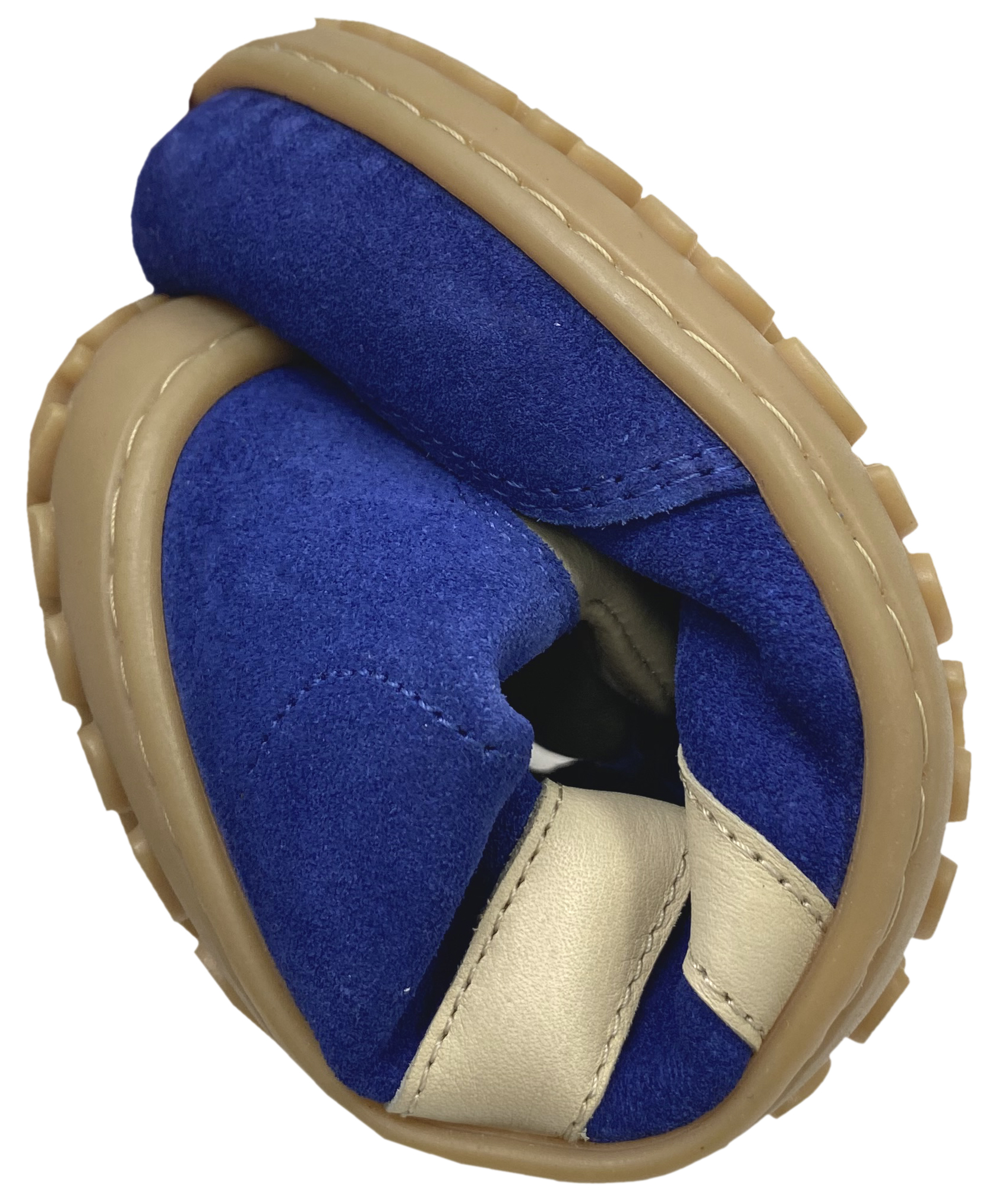 Barfuß - Sneaker aus Nubukleder in Royal Blue mit hellem Str. von KOEL "ILO Suede"