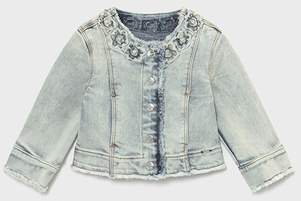 Super süße Jeansjacke in Blue Bleached Waschung für Baby Girls von MAYORAL Baby  1482