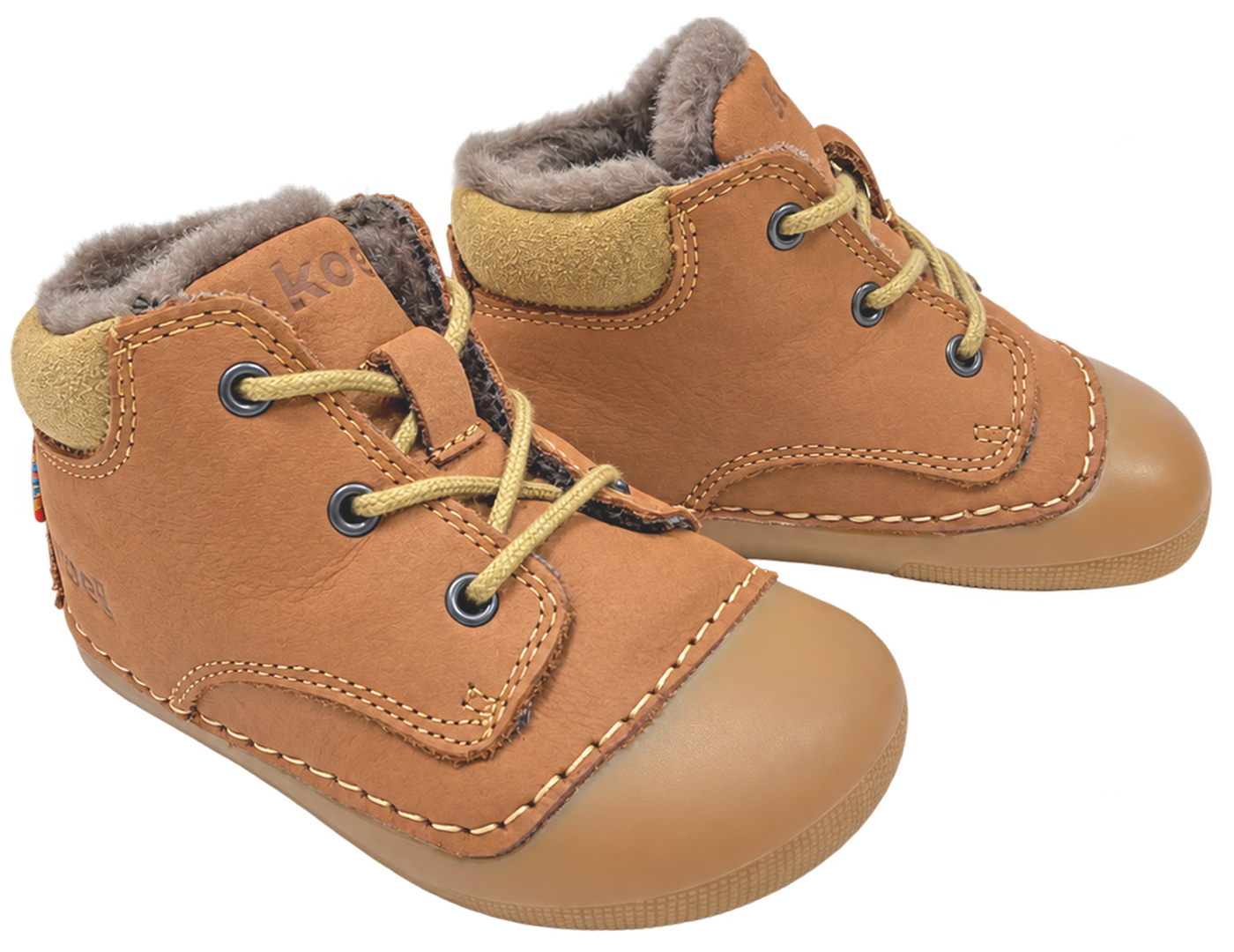 Lammfell gefütterter Barfußschuh aus Hydro Leder Schnürer *KOEL Barefoot AVA * in Blossom 09M004.127