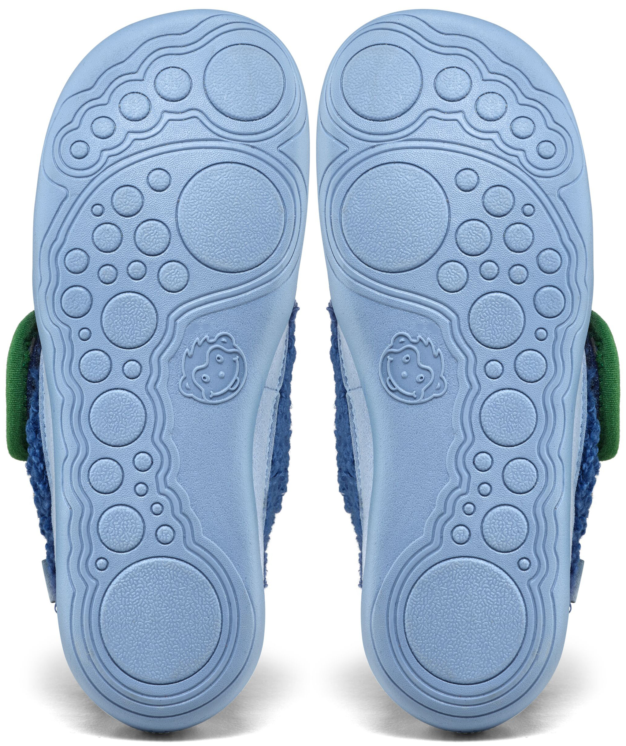 Veganer Hausschuh / Minimalschuhe aus recyceltem Fleece von AFFENZAHN * Paradiesvogel Blau*
