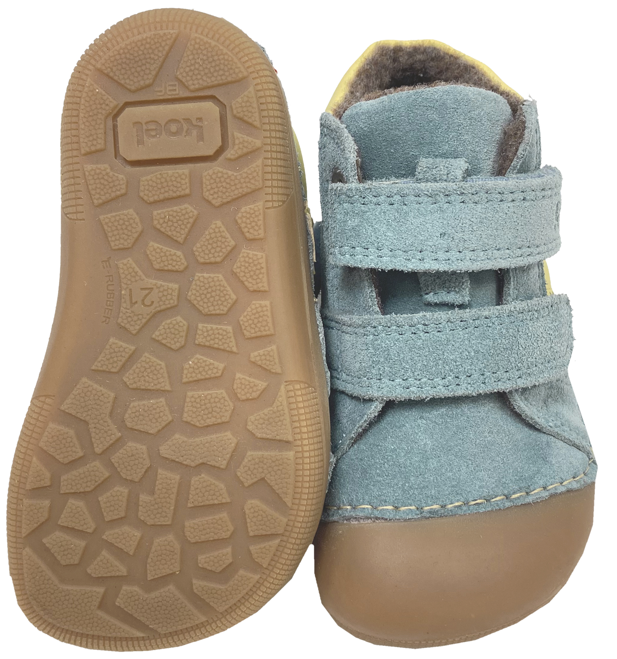 Knautschige Barfußschuhe AUSTIN in Jeans, Suedeleder & Wollfutter KOEL Barefoot  09M017.305