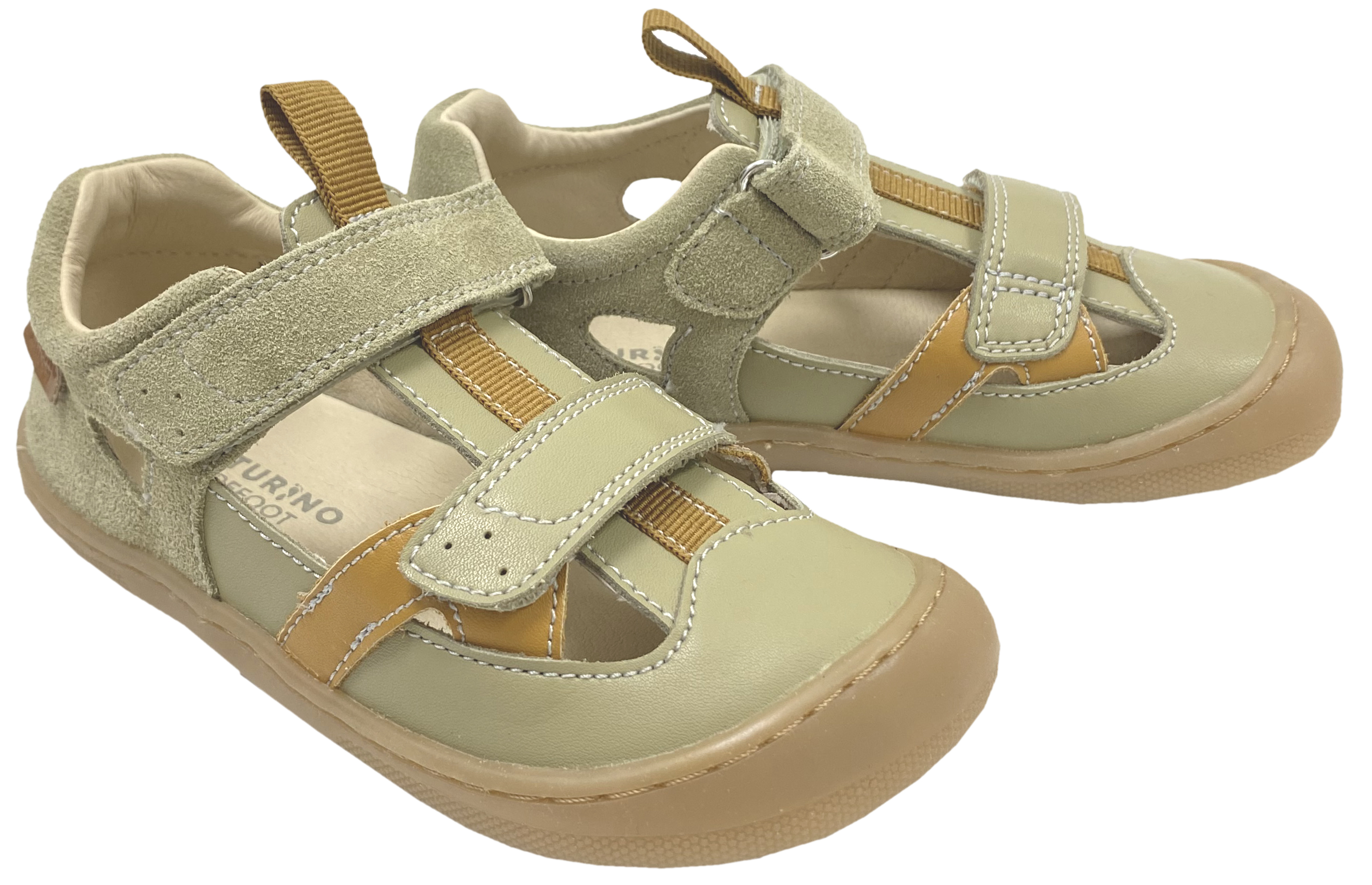 Halbsandalen / Barfußschuhe aus Leder in Stone Zucca von NATURINO Barefoot Modell Jaffo