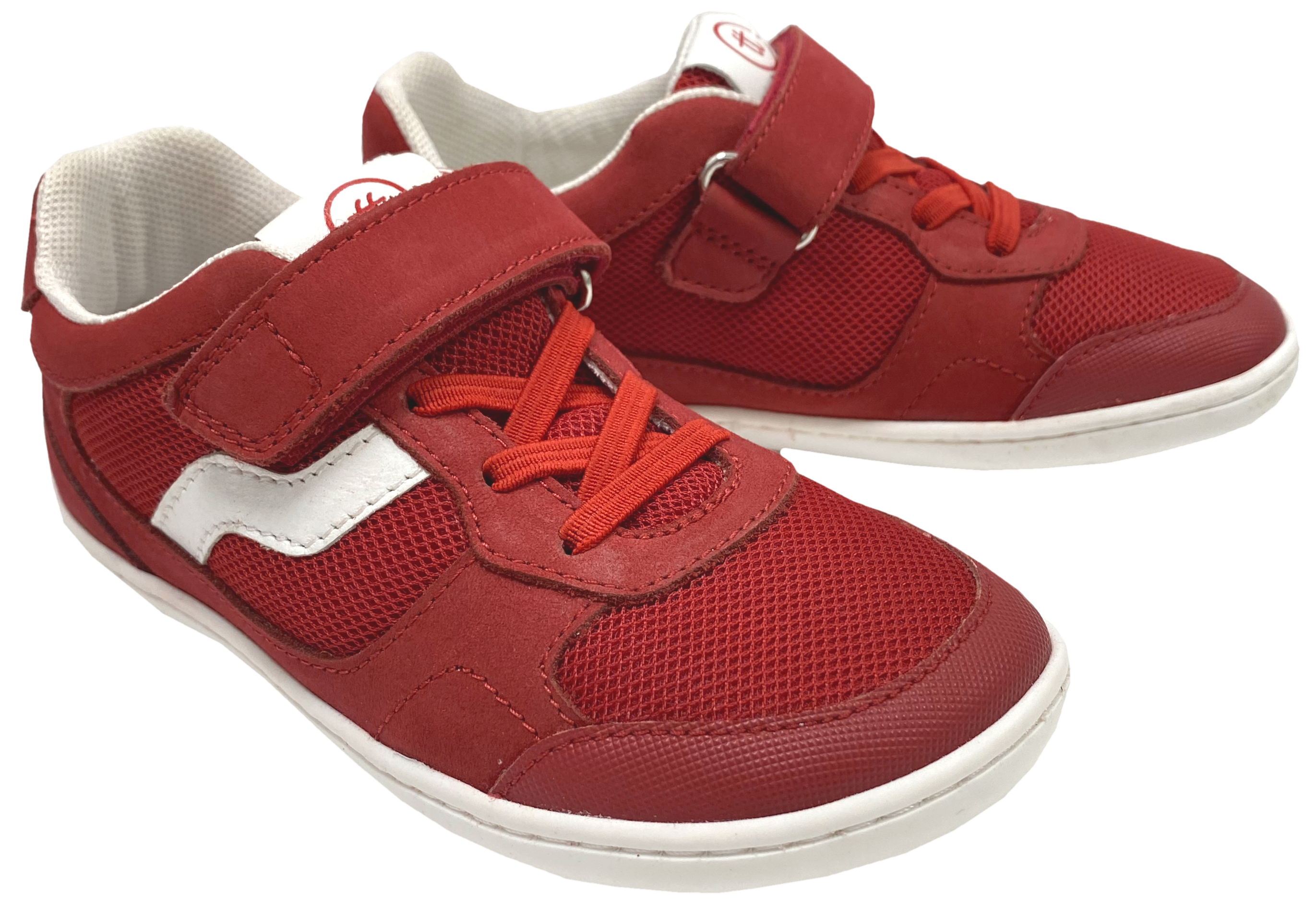 Barfuß-Sneaker in Rot + Weißer Streifen, Non-Marking Sohle, CHETTO Barefoot