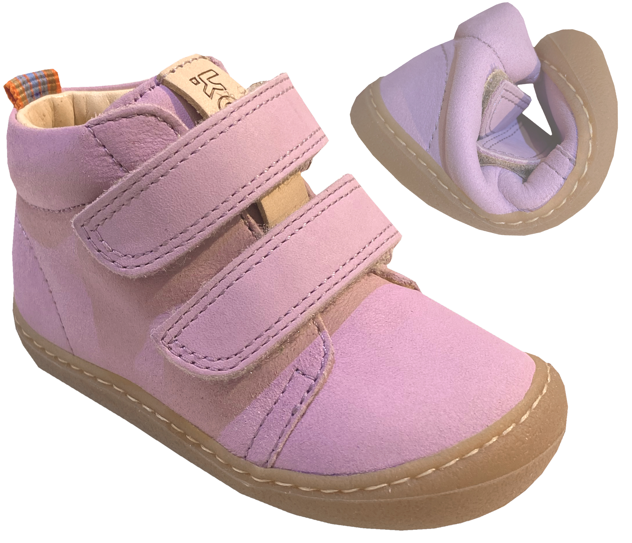 Barfußschuhe BOB schmalere Leiste -Spann Normal Nubuk Leder LAVENDEL von KOEL 06M002.210