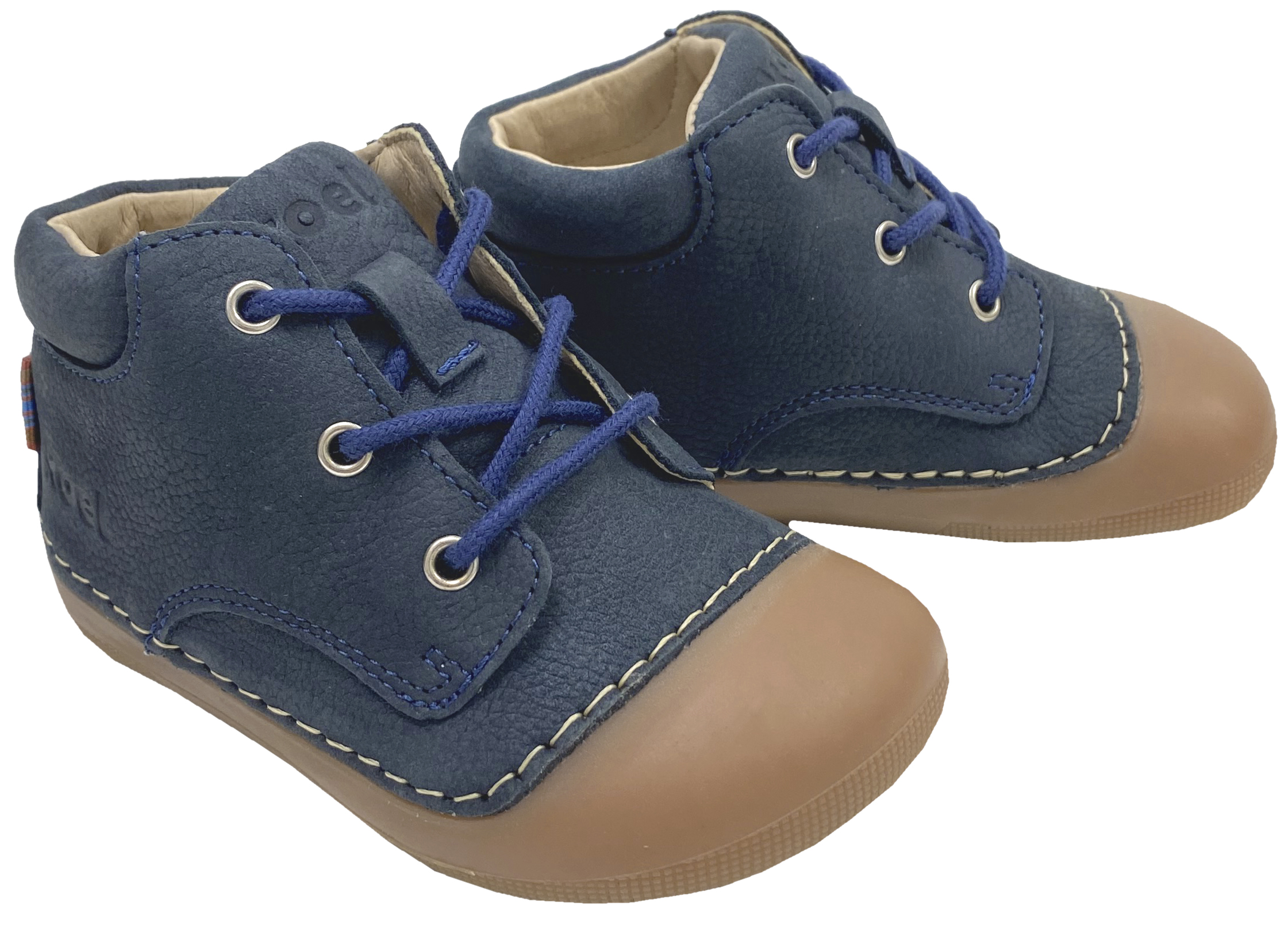Knautschige Laufanfänger Barfußschuhe Hydro Leder in Navy, Schnürer von KOEL Averiy 09M001.121