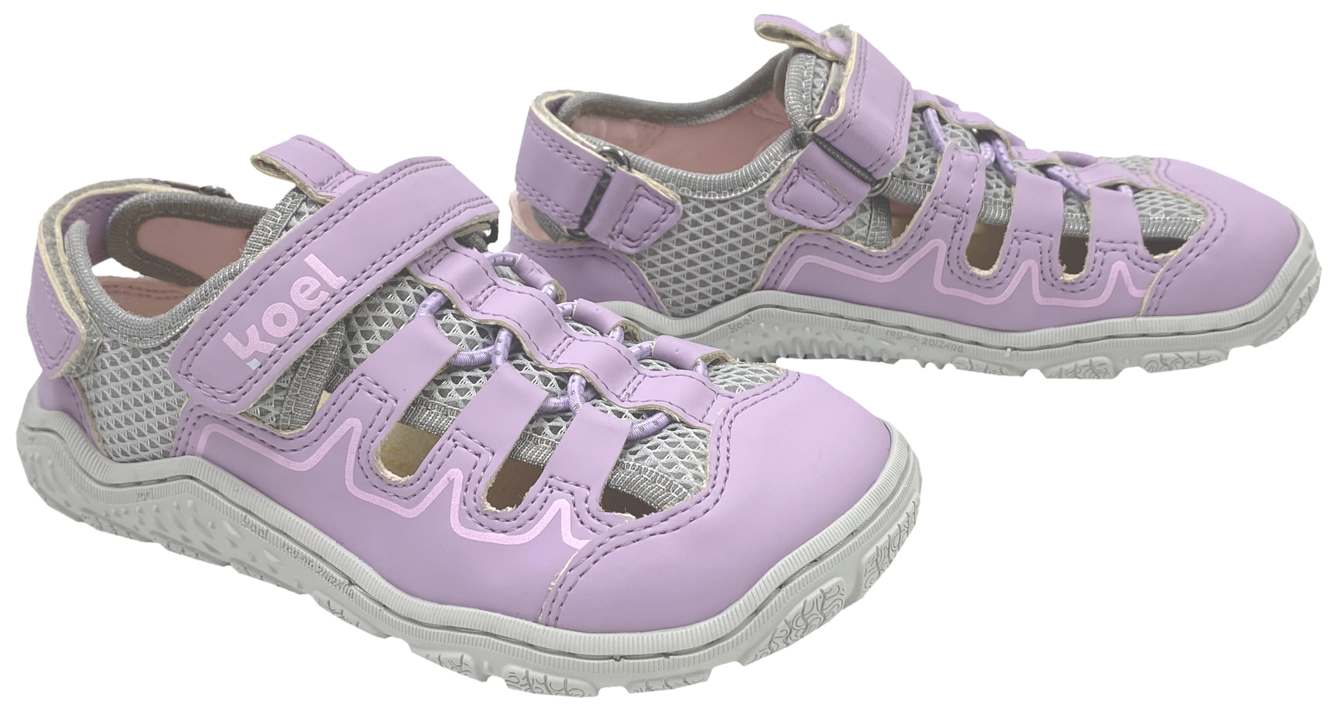 Vegane Trekking Sandale Minimalschuhe von KOEL Barefoot in Lavendel REMI PU 34M008.50H