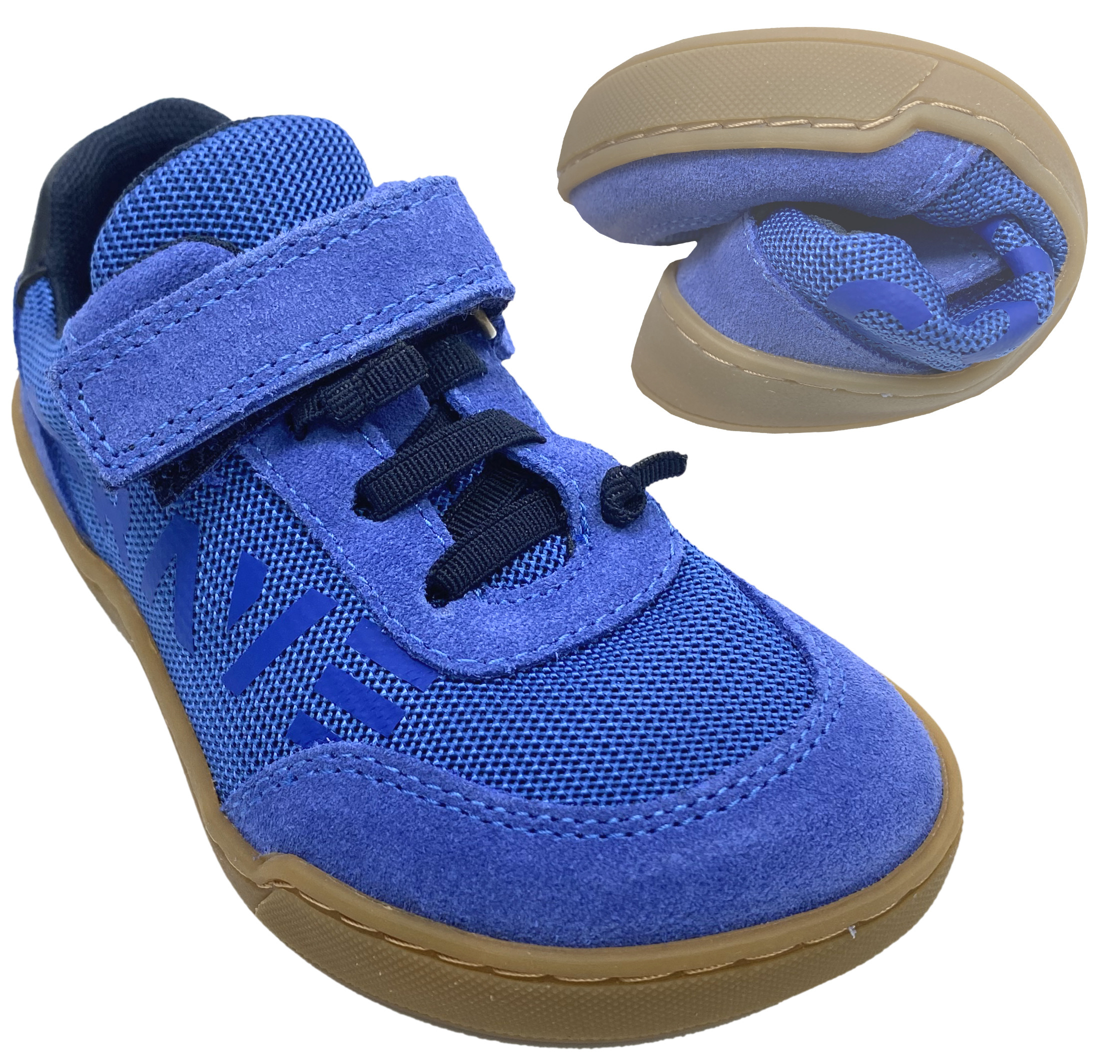 Sneaker in Kobalt Blau / Barfußschuhe von CRAVE aus Leder & Textil Modell Cupertino