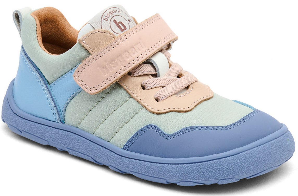 Trendige Barfuß Sneaker BF.Baloo aus Leder & Mesh in Sky Blue von BISGAARD Barefoot 44112