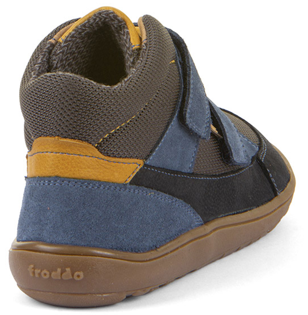 Halbhohe Barefoot UP Schuhe Textil Futter aus Leder +TEX in *Denim / Braun * FRODDO G3110268