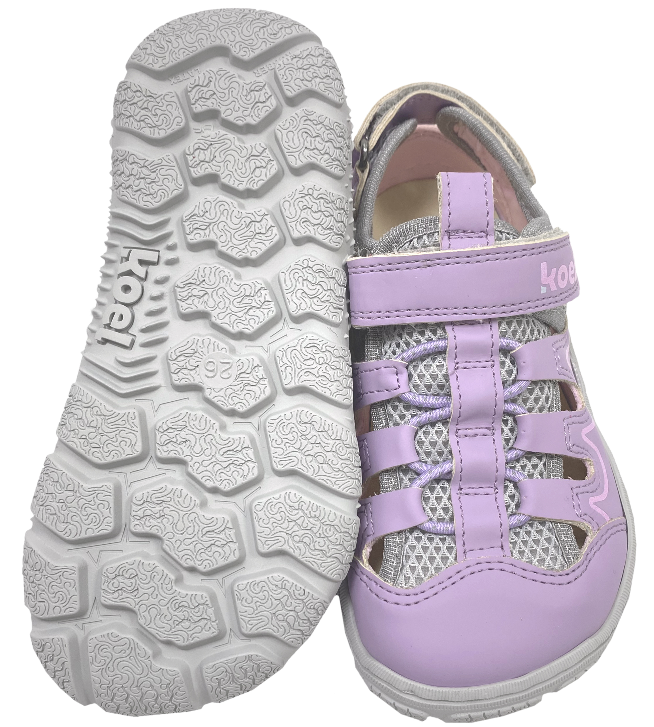 Vegane Trekking Sandale Minimalschuhe von KOEL Barefoot in Lavendel REMI PU 34M008.50H