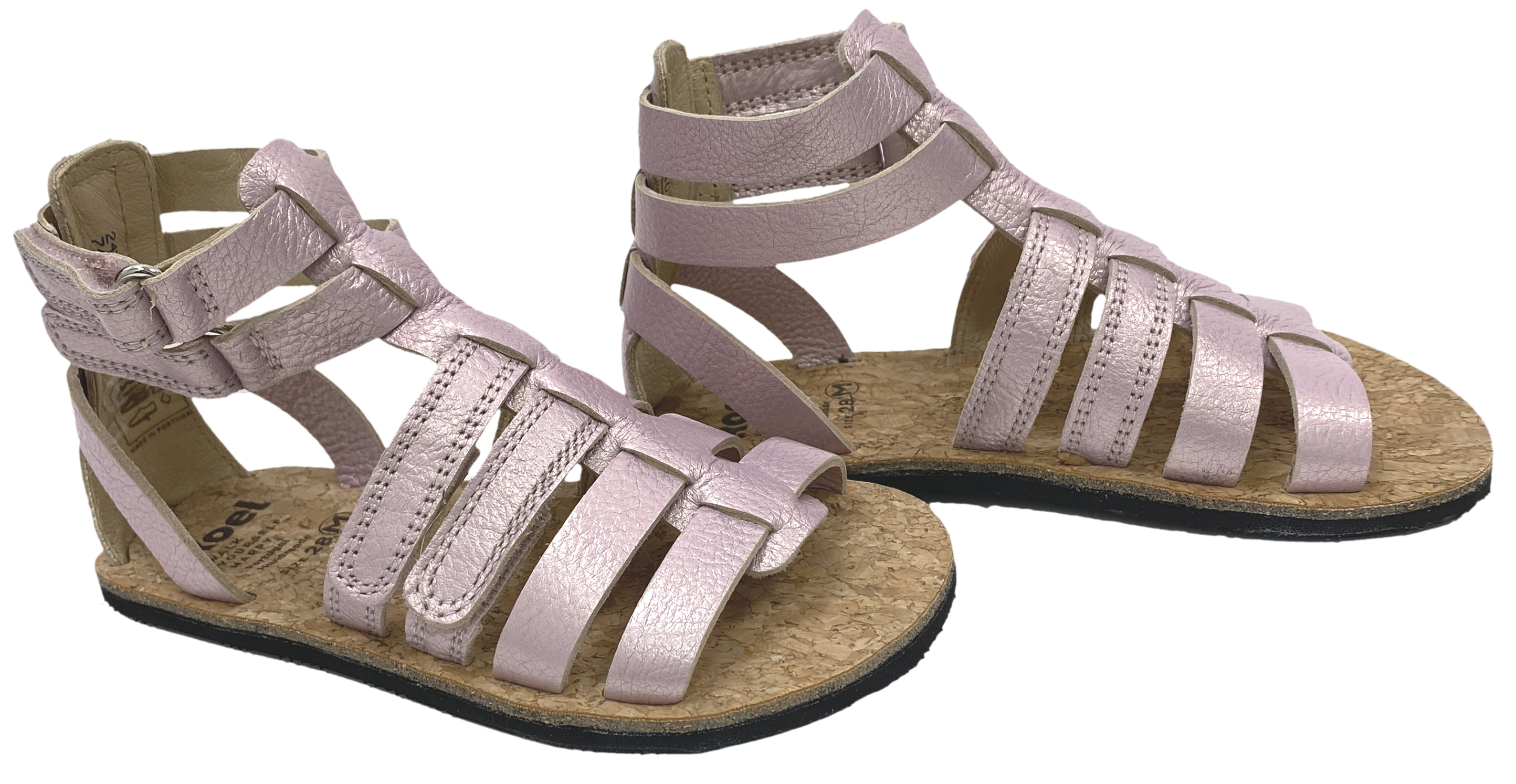 Riemchen Sandalen /Barfußschuhe *AURA Met* aus Leder in Pink/Rosa Glitzer von KOEL 24M010.151