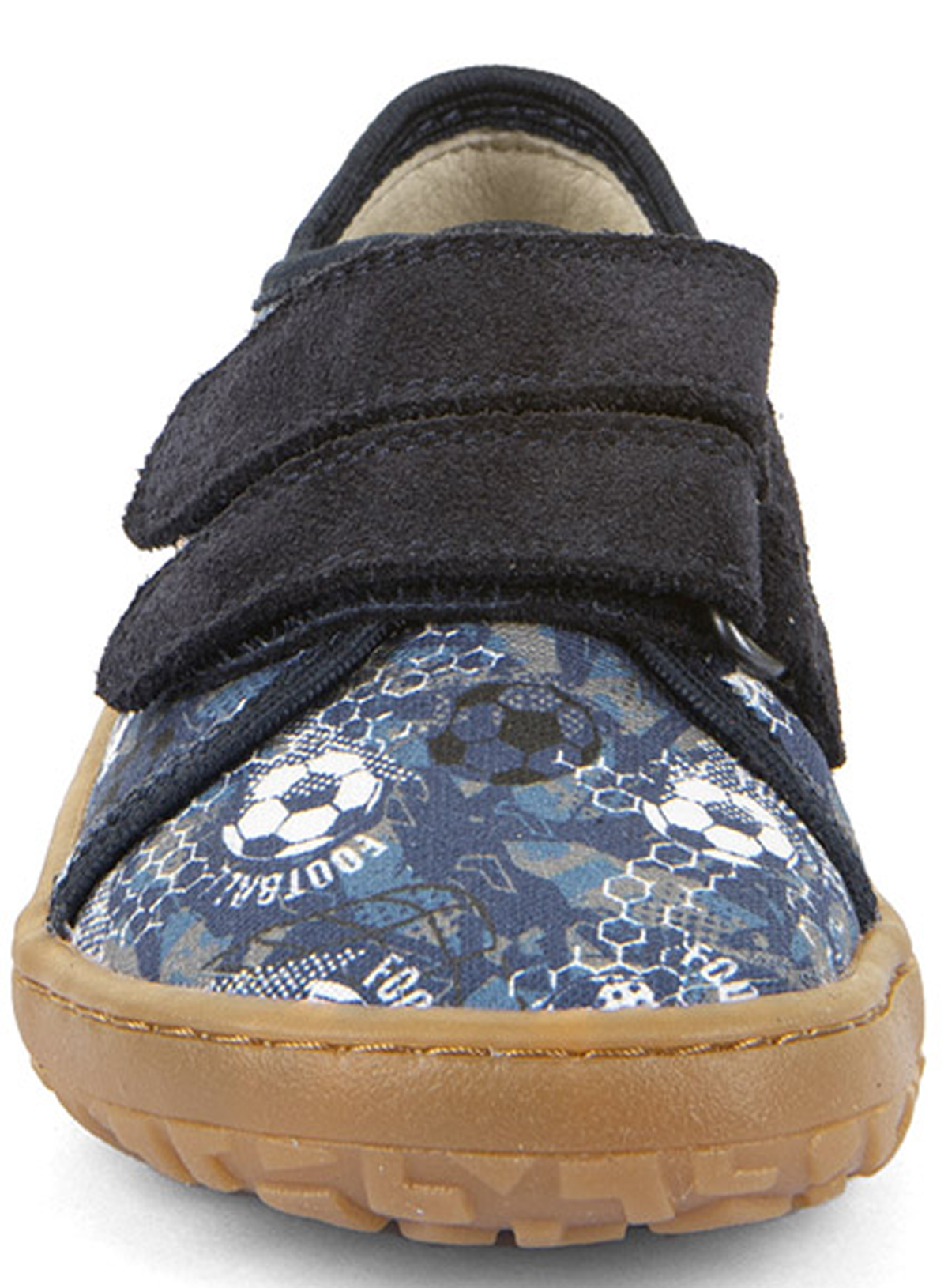 Canvas Sneaker Barefoot Grip Sohle von FRODDO in Navy Blue Motiv Fußball G1700440
