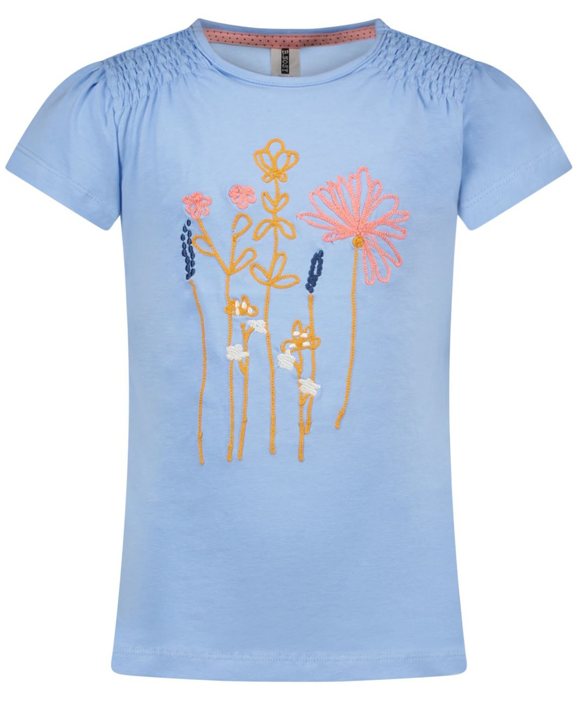 Wertig besticktes T-Shirt Kurzarm, aus BW Jersey in Hellblau Jeans für Girls von B.NOSY 5433-165