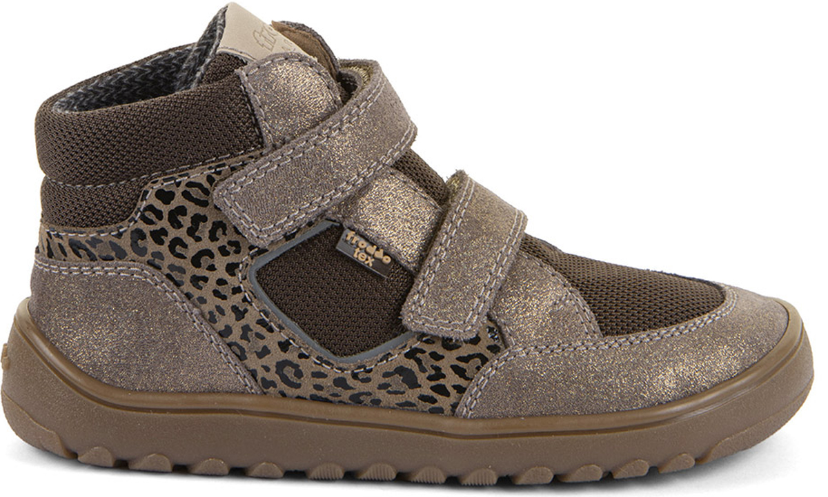 Leder Minimalschuh, Mesh + TEX Membran in Beige Glitzer Leo  *FRODDO Barefoot UP Hill TEX* G3110281