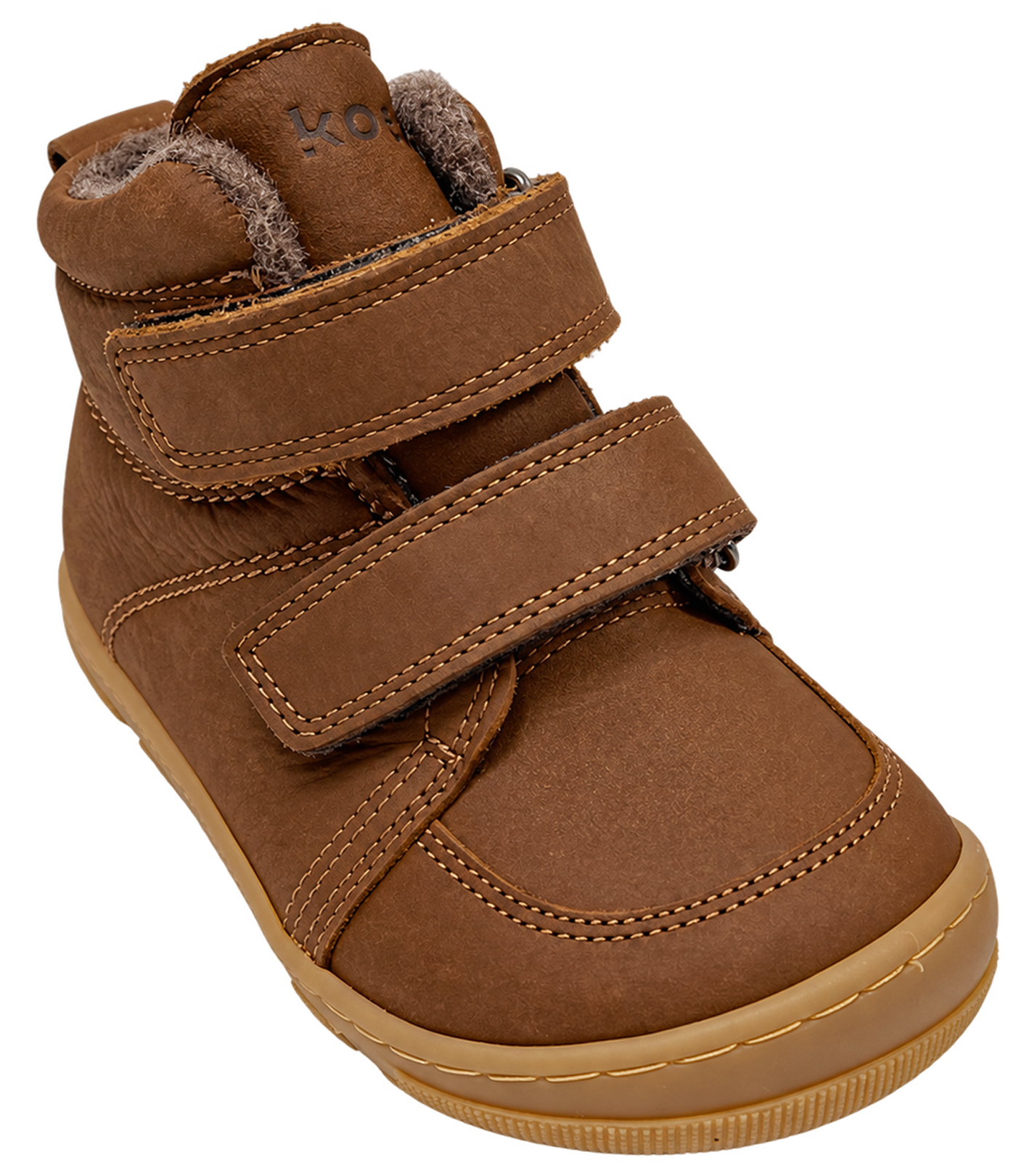 Schurwoll gefütterter Leder Stiefel halbhoch in Braun von KOEL Barefoot * KASI Wool* 15T003.232