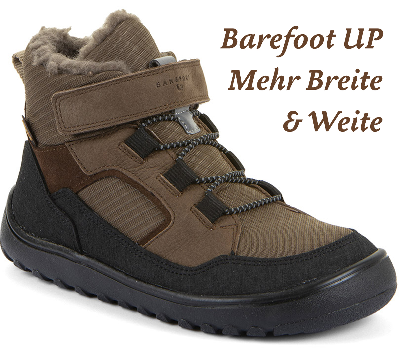 Waldkita Barfußschuh + Schurwollfutter & TEX M. Barefoot UP Path von FRODDO Dark Brown G3110288