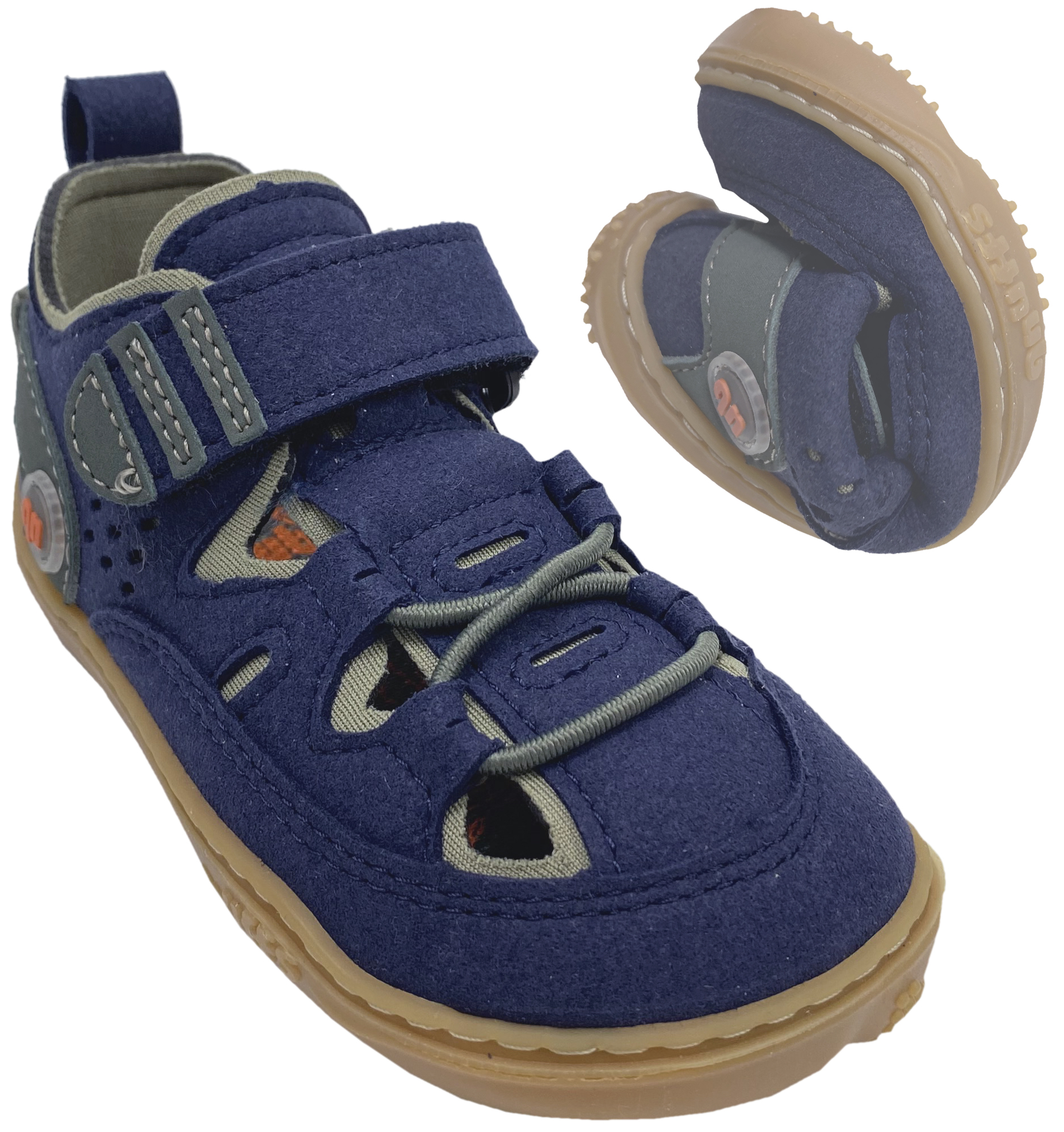 Vegane Barfußschuhe / Halbsandalen für schmale Füße von QNUFFS by Ricosta LERCHE in Blau