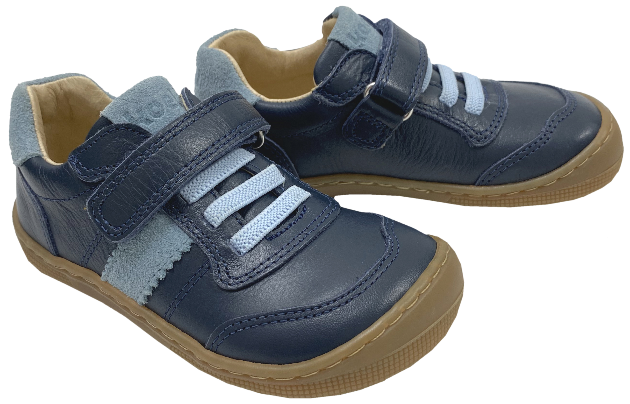 Low Top Leder Sneaker mit Klett in Blau / Navy DYLAN Leather 3.0 von KOEL Barefoot