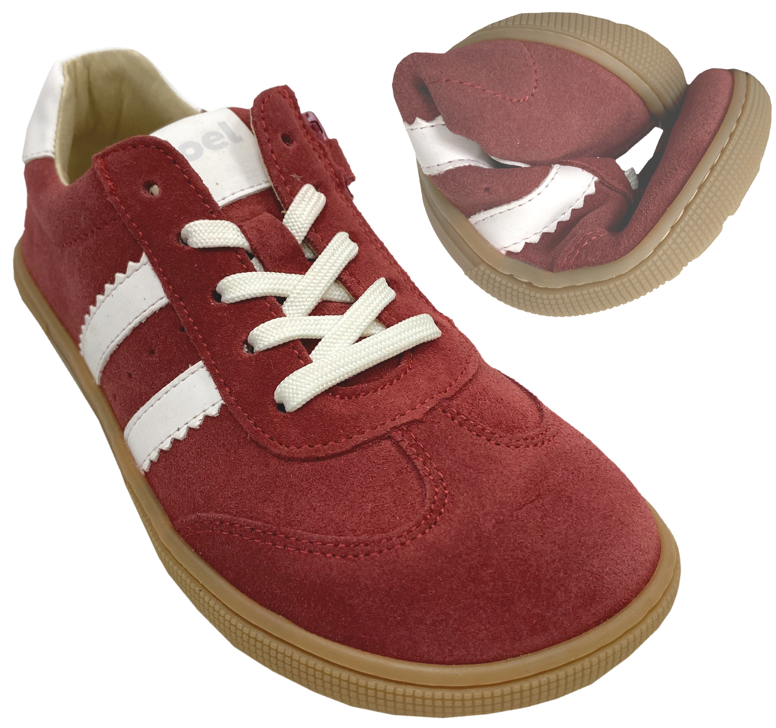 Low Top Wildleder Sneaker in ROT Zipper & Schnürung von KOEL * D.Suede * 08M037.301