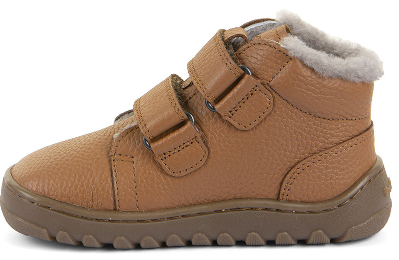 Lammfell gefütterte Lederschuhe Barfußschuhe von FRODDO Barefoot UP Furry in Cognac G3110287